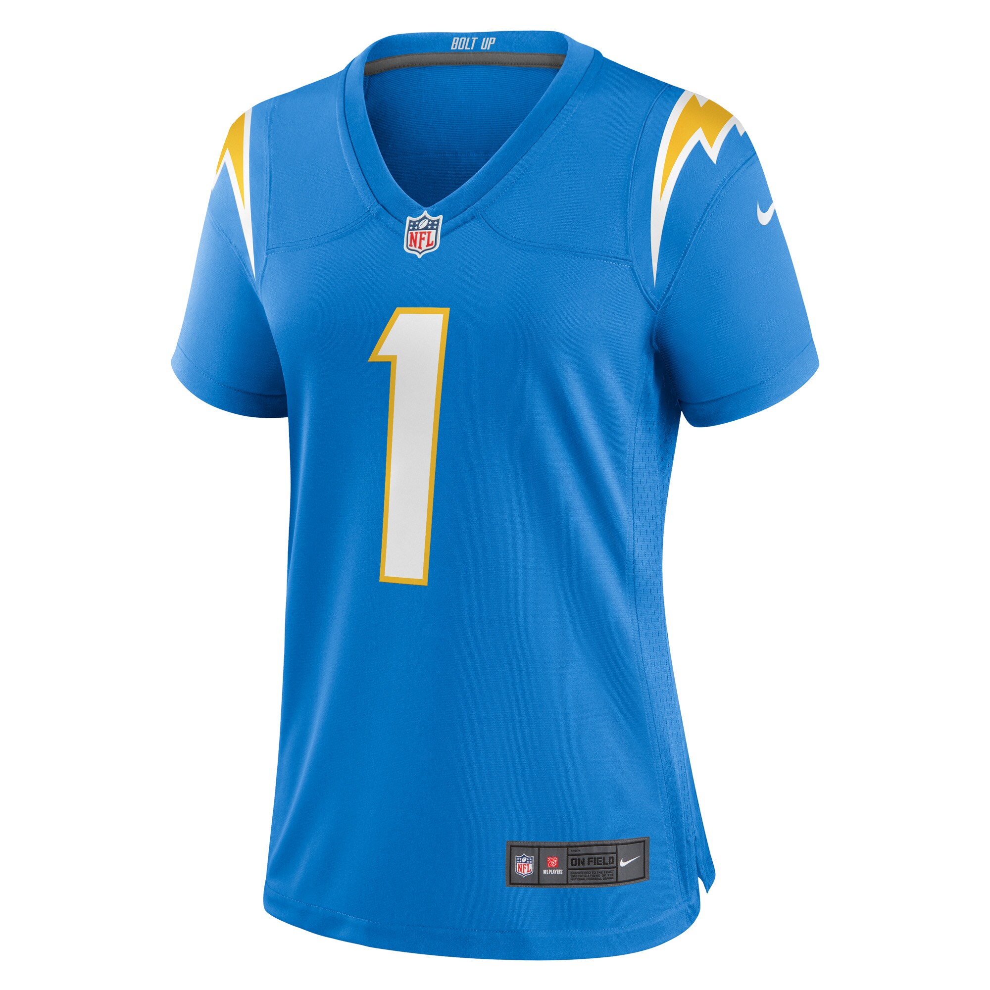 Number 1 Bride Los Angeles Chargers Nike Women’s Game Jersey – Powder Blue Clowdercats