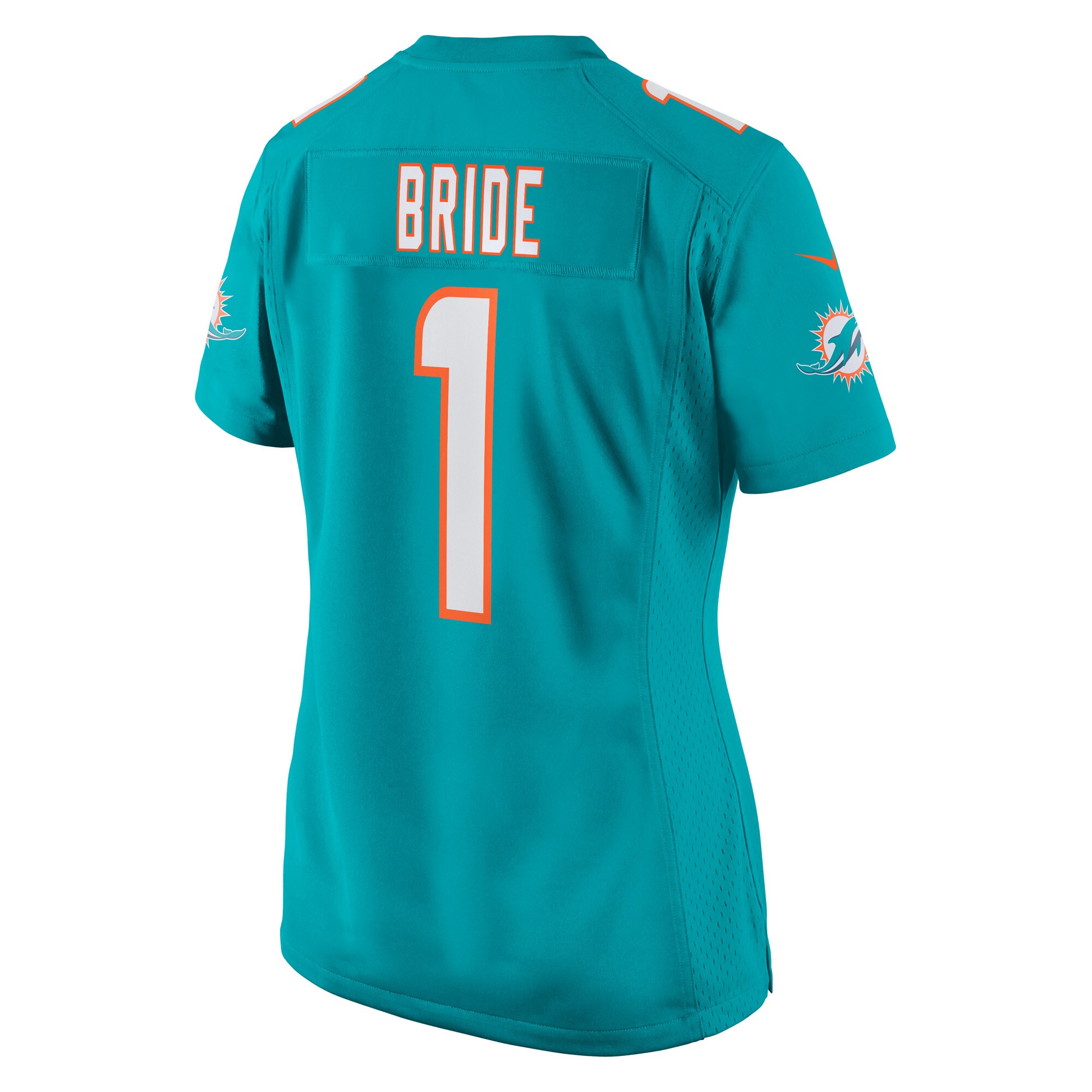Number 1 Bride Miami Dolphins Nike Women’s Game Jersey – Aqua Clowdercats