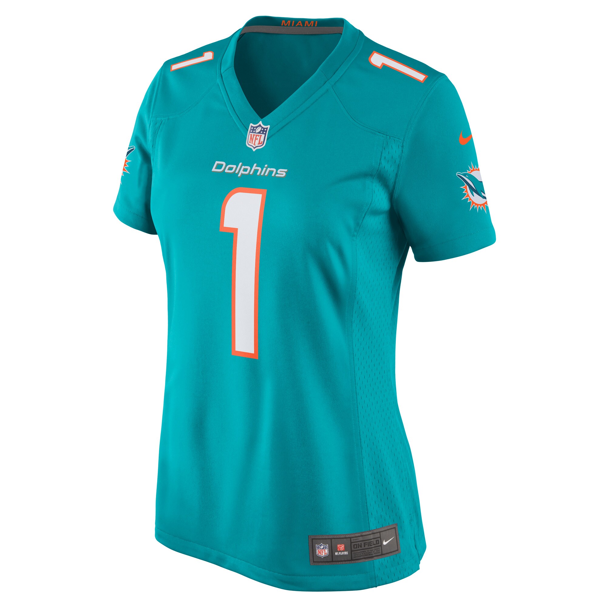 Number 1 Bride Miami Dolphins Nike Women’s Game Jersey – Aqua Clowdercats