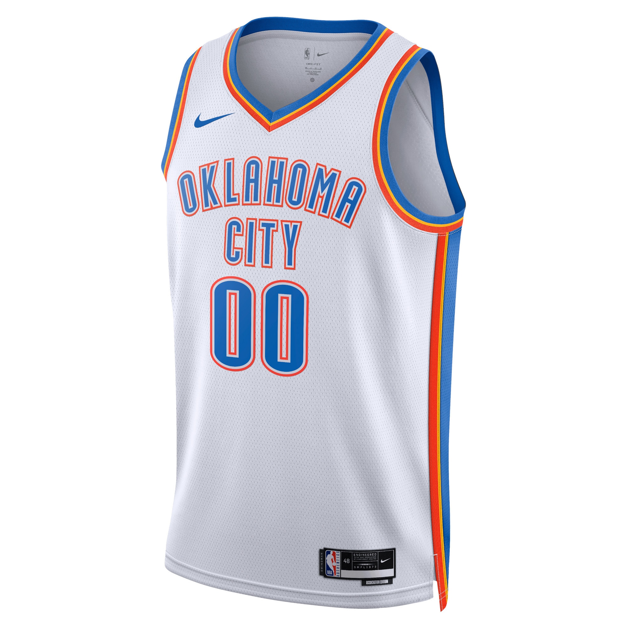 Oklahoma City Thunder Nike Unisex Swingman Custom Jersey White – Association Edition Clowdercats