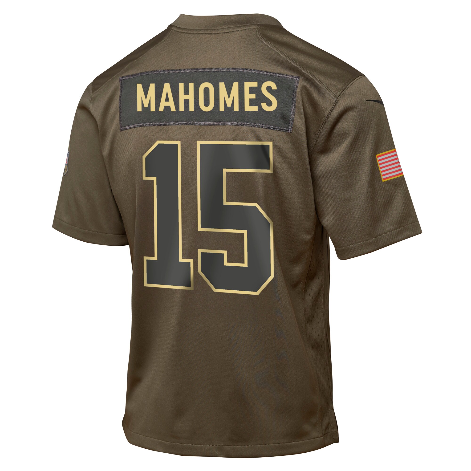 Patrick Mahomes Kansas City Chiefs Nike Youth 2025 Salute to Service Game Jersey – Olive Clowdercats