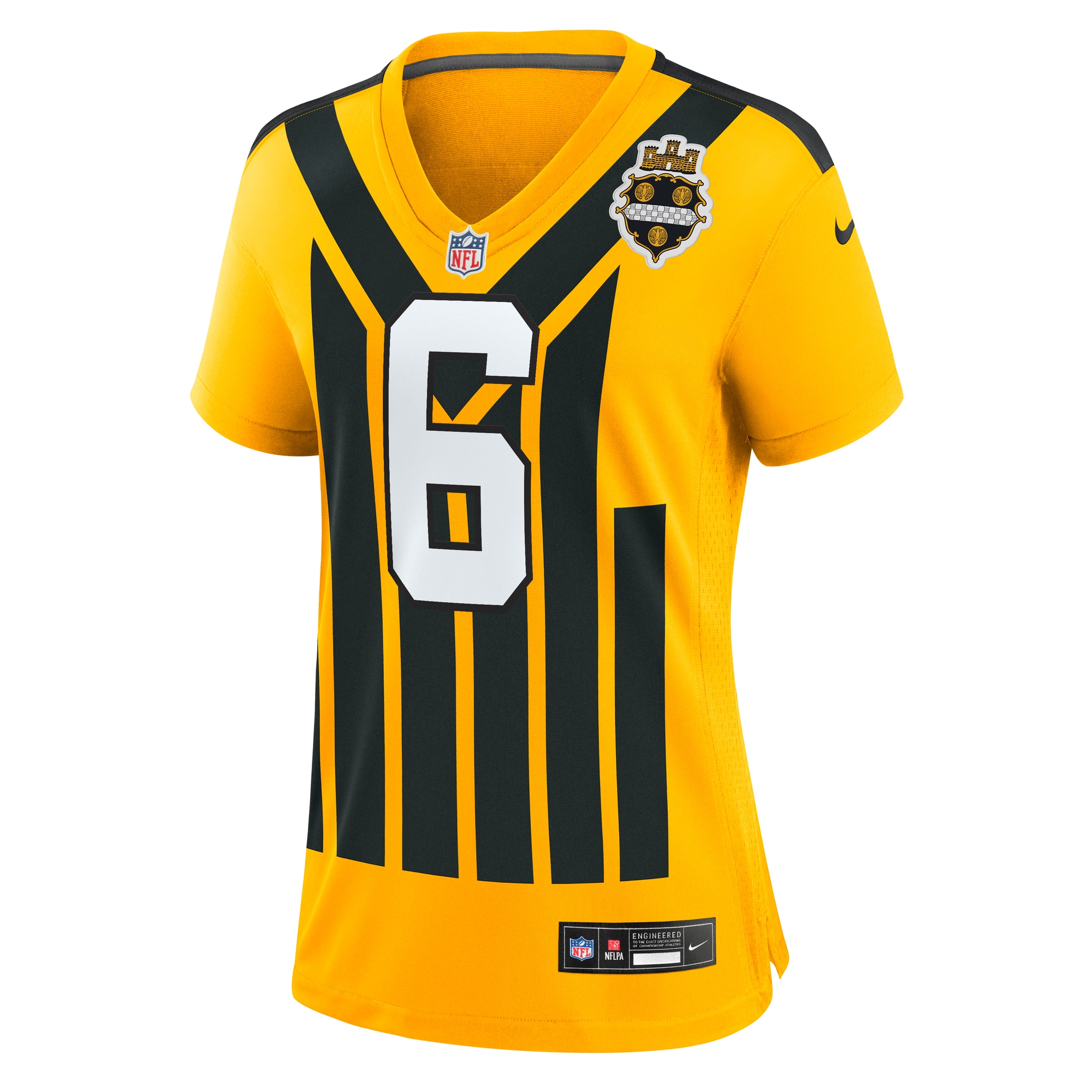 Patrick Queen Pittsburgh Steelers Nike Women’s Alternate 1933 Throwback Game Jersey – Gold Clowdercats
