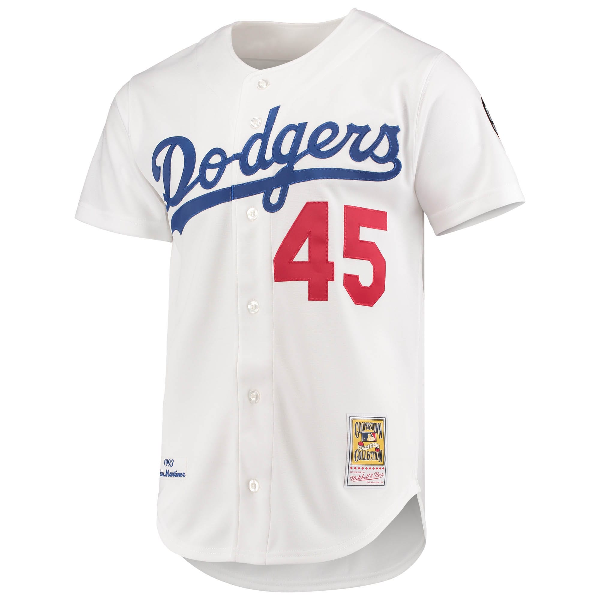 Pedro Martinez Los Angeles Dodgers Mitchell & Ness 1993 Cooperstown Collection Home Authentic Jersey – White