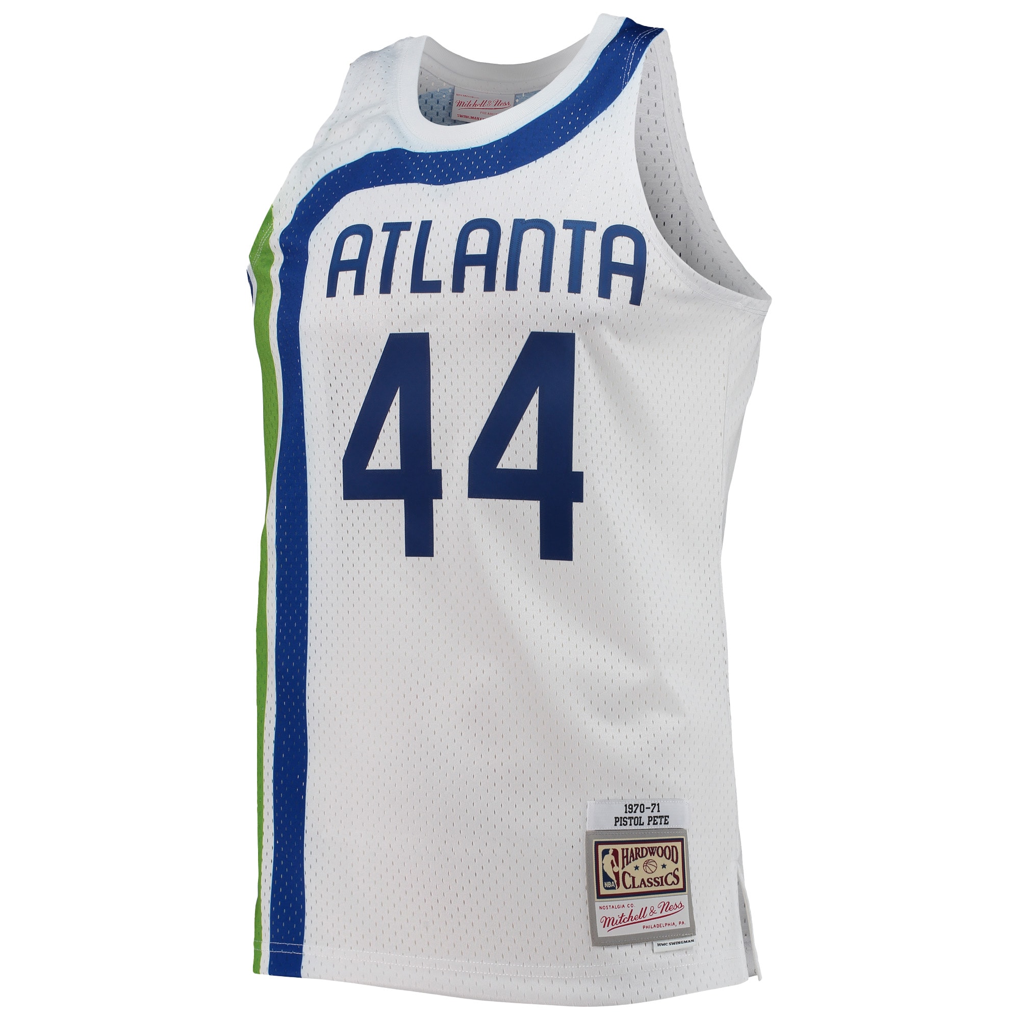Pete Maravich Atlanta Hawks Mitchell & Ness 1970/71 Hardwood Classics Swingman Jersey – White Clowdercats