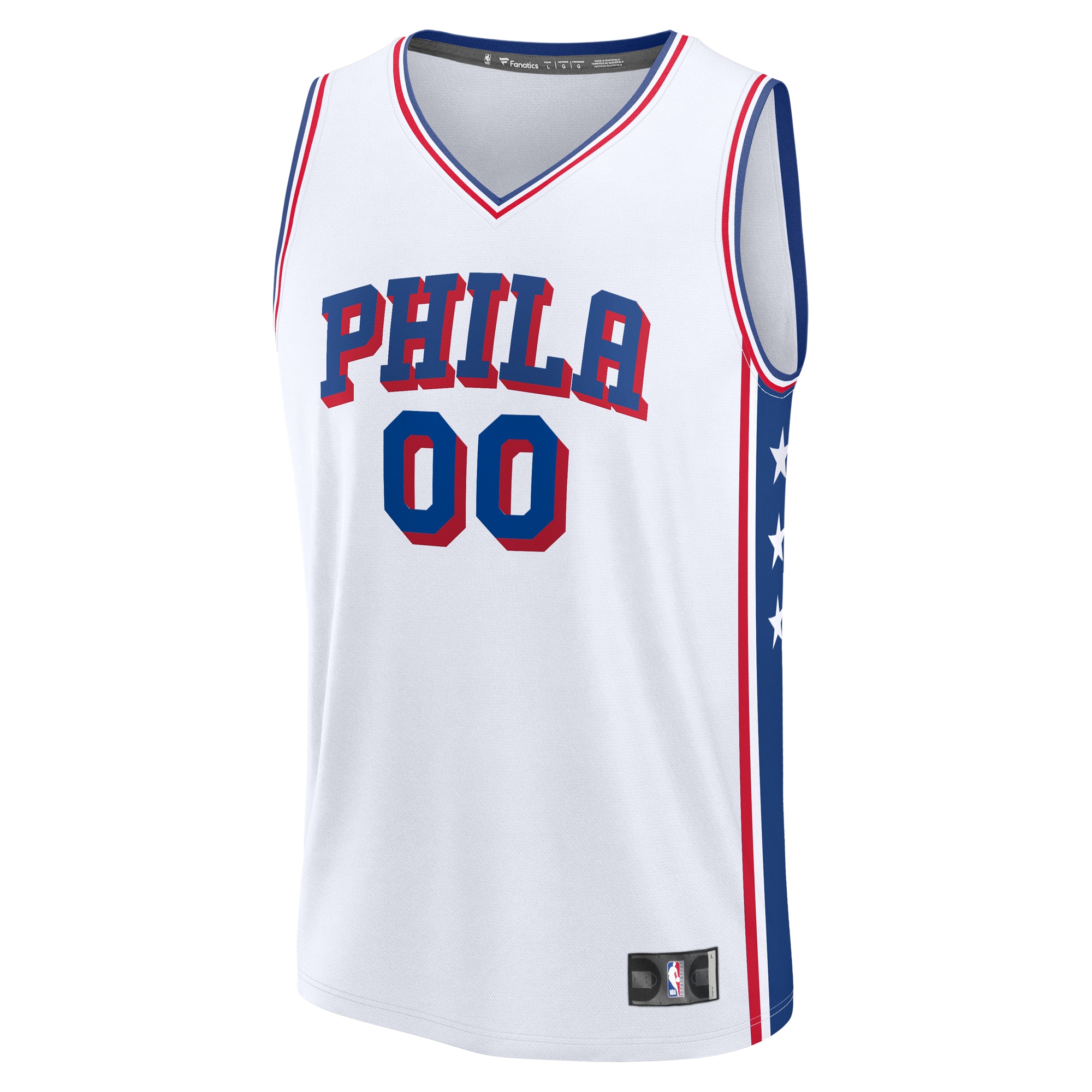 Philadelphia 76ers Fanatics Youth Fast Break Custom Replica Jersey – White – Association Edition Clowdercats