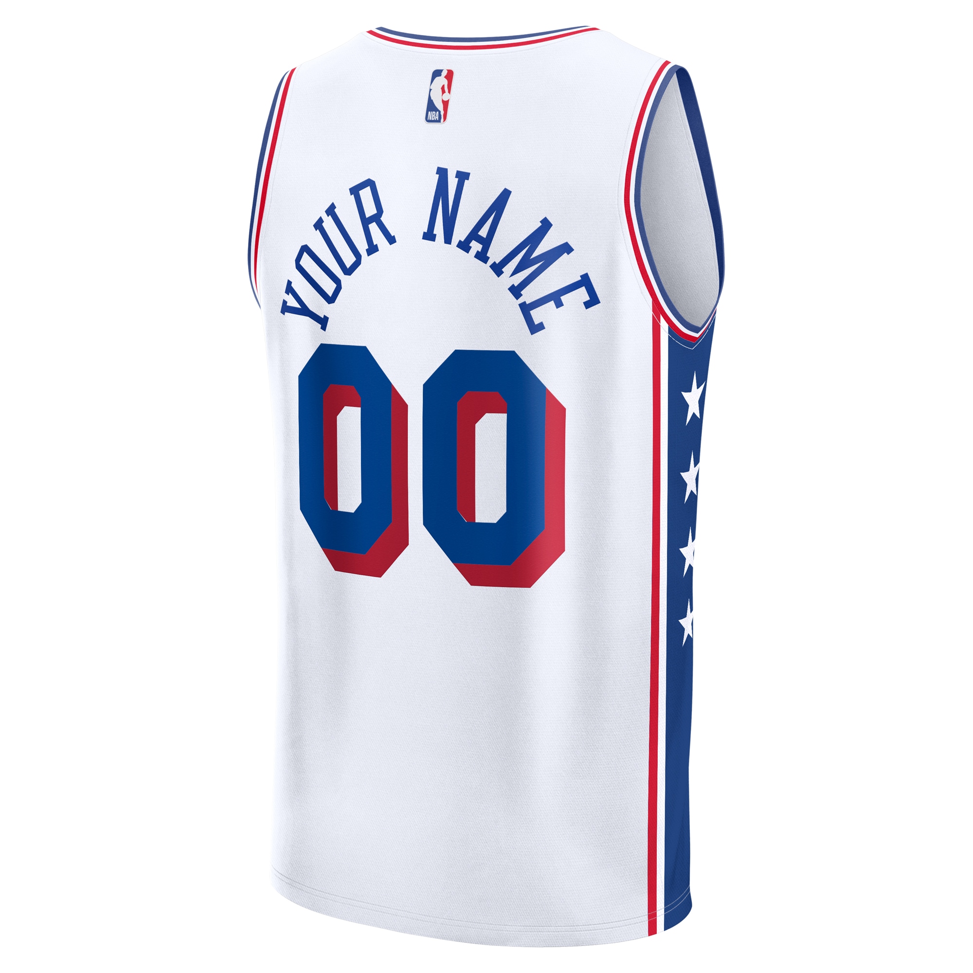 Philadelphia 76ers Fanatics Youth Fast Break Custom Replica Jersey – White – Association Edition Clowdercats
