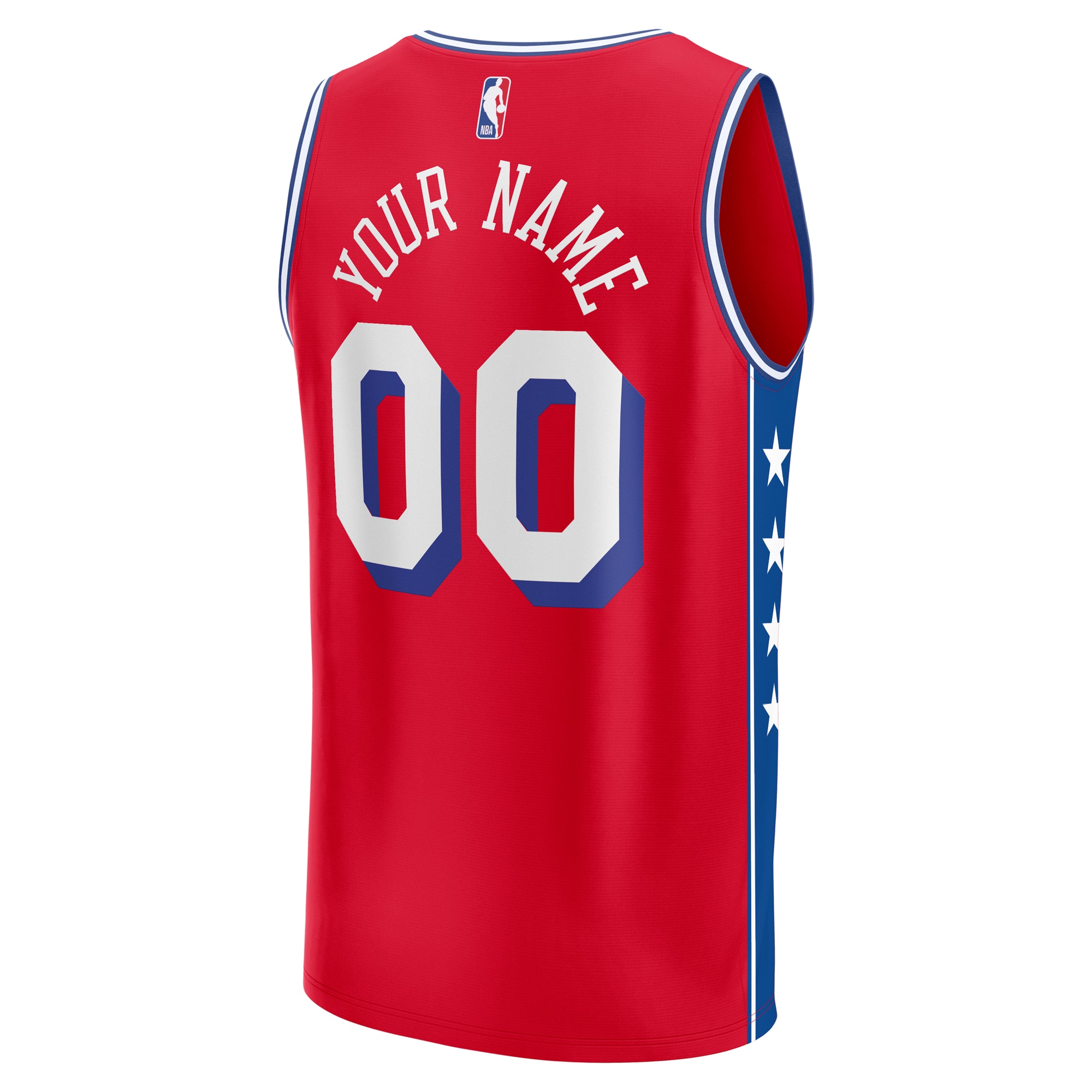 Philadelphia 76ers Fanatics Youth Fast Break Replica Custom Jersey – Statement Edition – Red Clowdercats