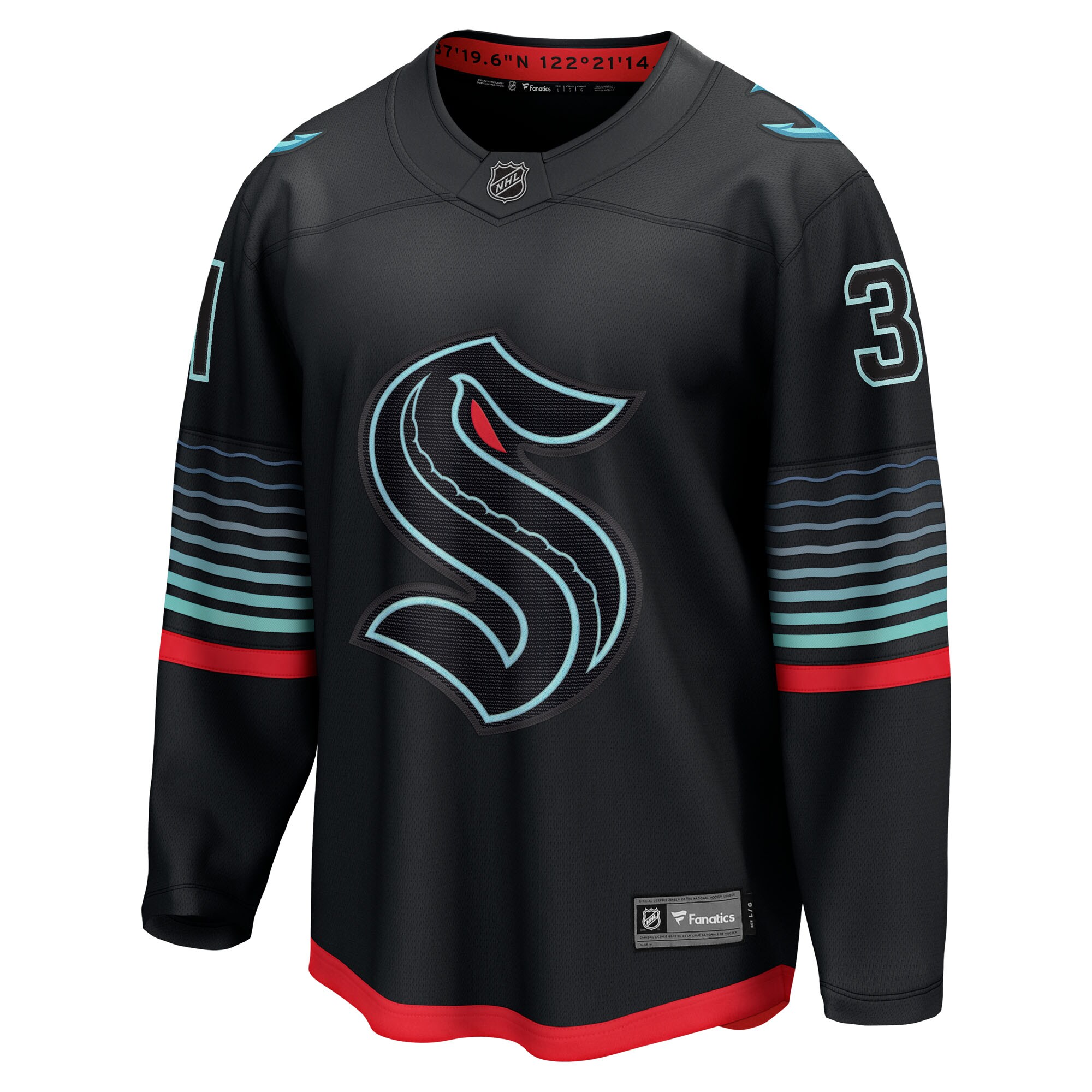 Philipp Grubauer Seattle Kraken Fanatics Alternate Breakaway Player Jersey – Black Clowdercats
