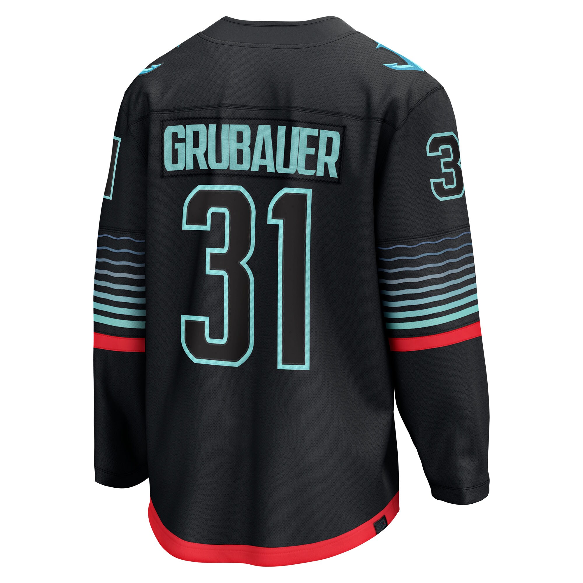 Philipp Grubauer Seattle Kraken Fanatics Alternate Breakaway Player Jersey – Black Clowdercats