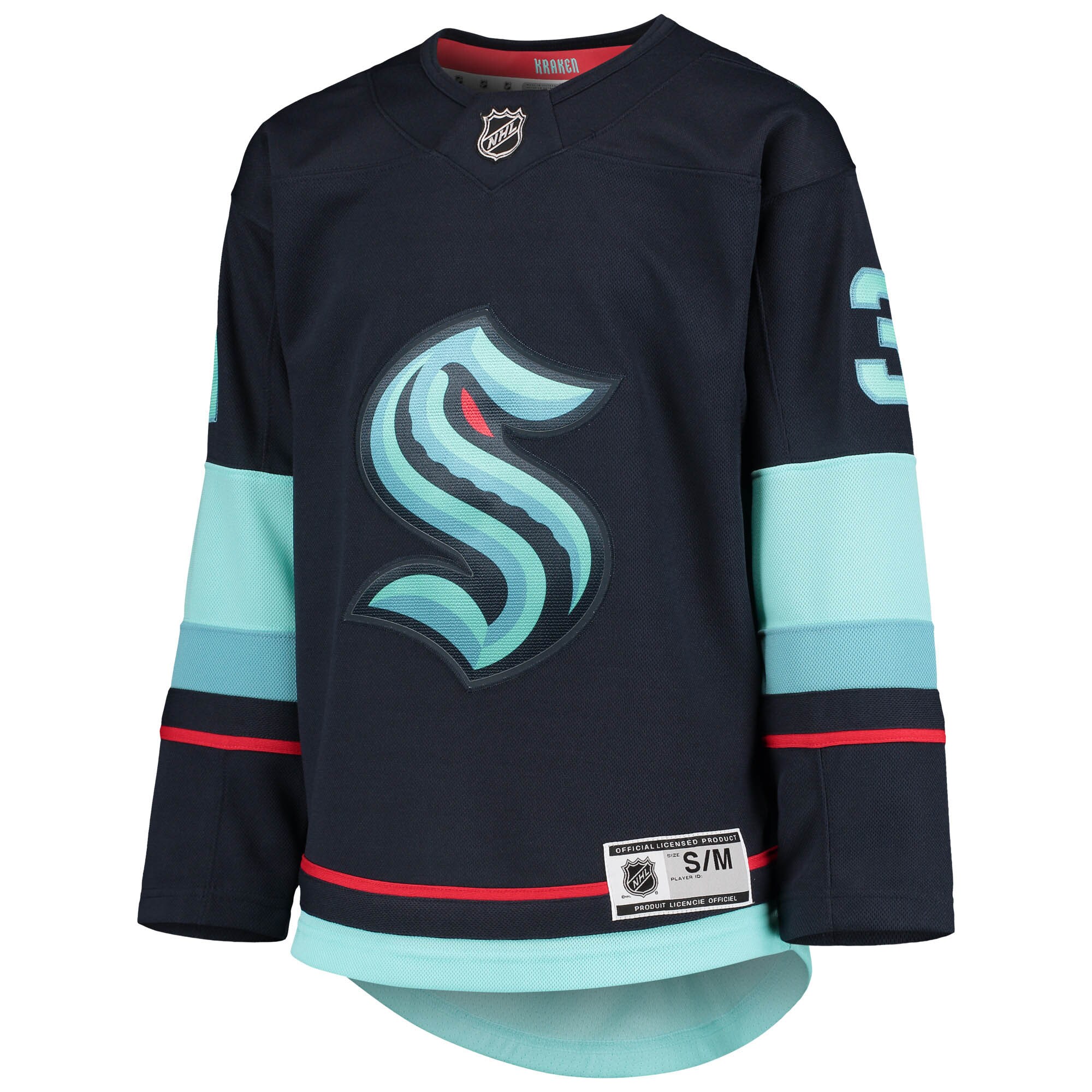 Philipp Grubauer Seattle Kraken Youth Home Premier Player Jersey – Deep Sea Blue Clowdercats