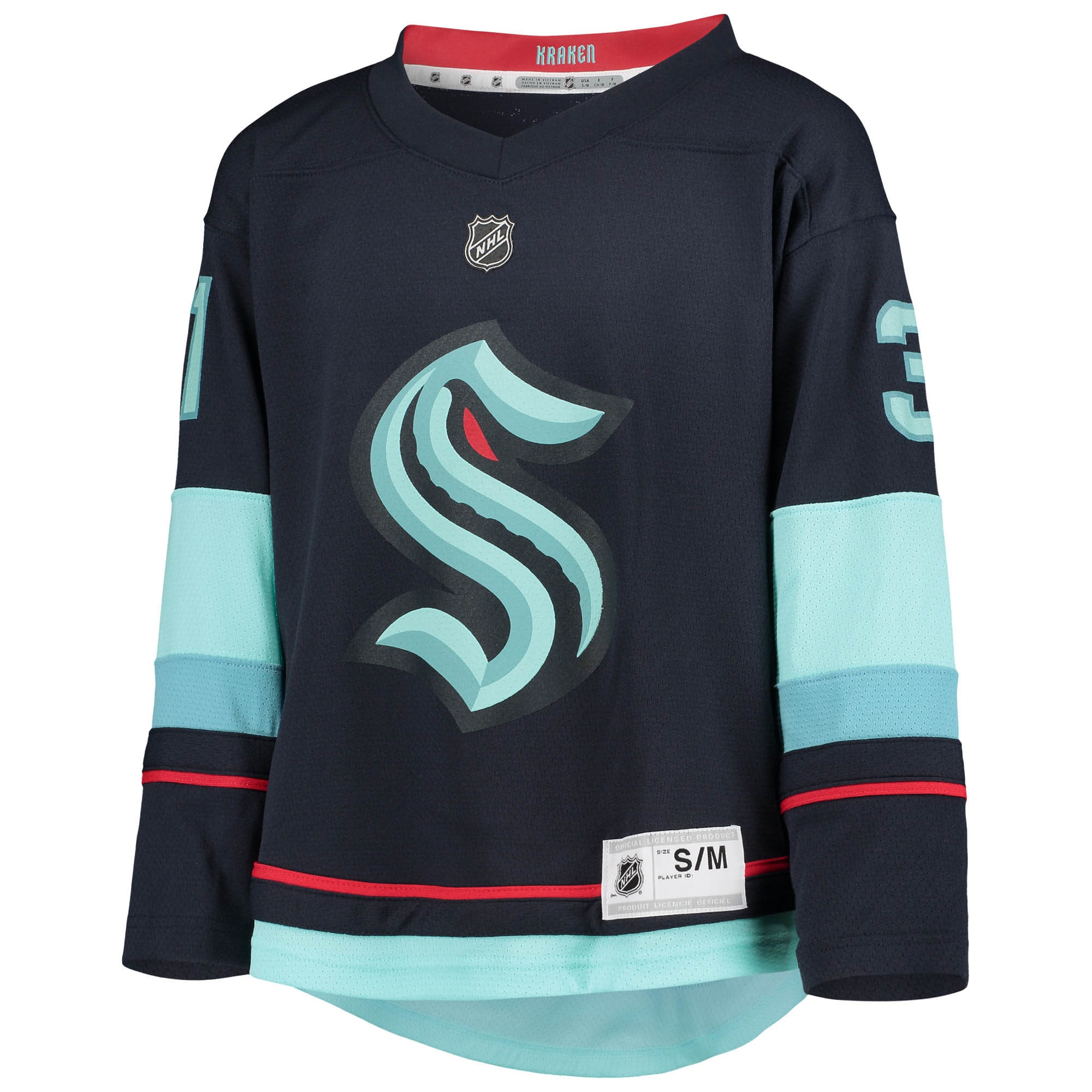 Philipp Grubauer Seattle Kraken Youth Home Replica Player Jersey – Deep Sea Blue Clowdercats
