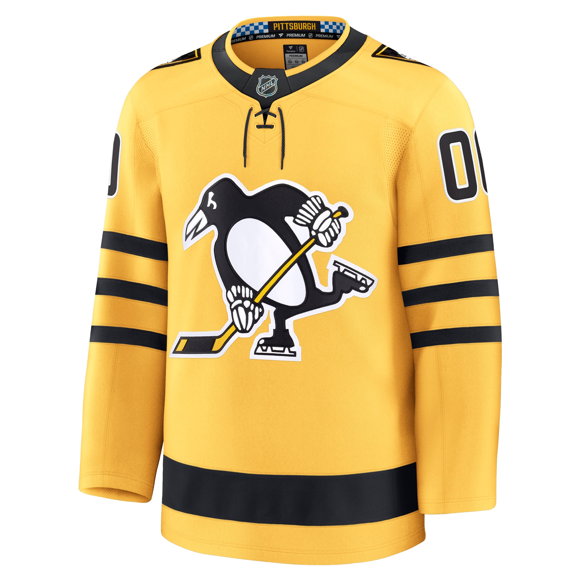 Pittsburgh Penguins Fanatics Alternate Premium Custom Jersey – Gold Clowdercats