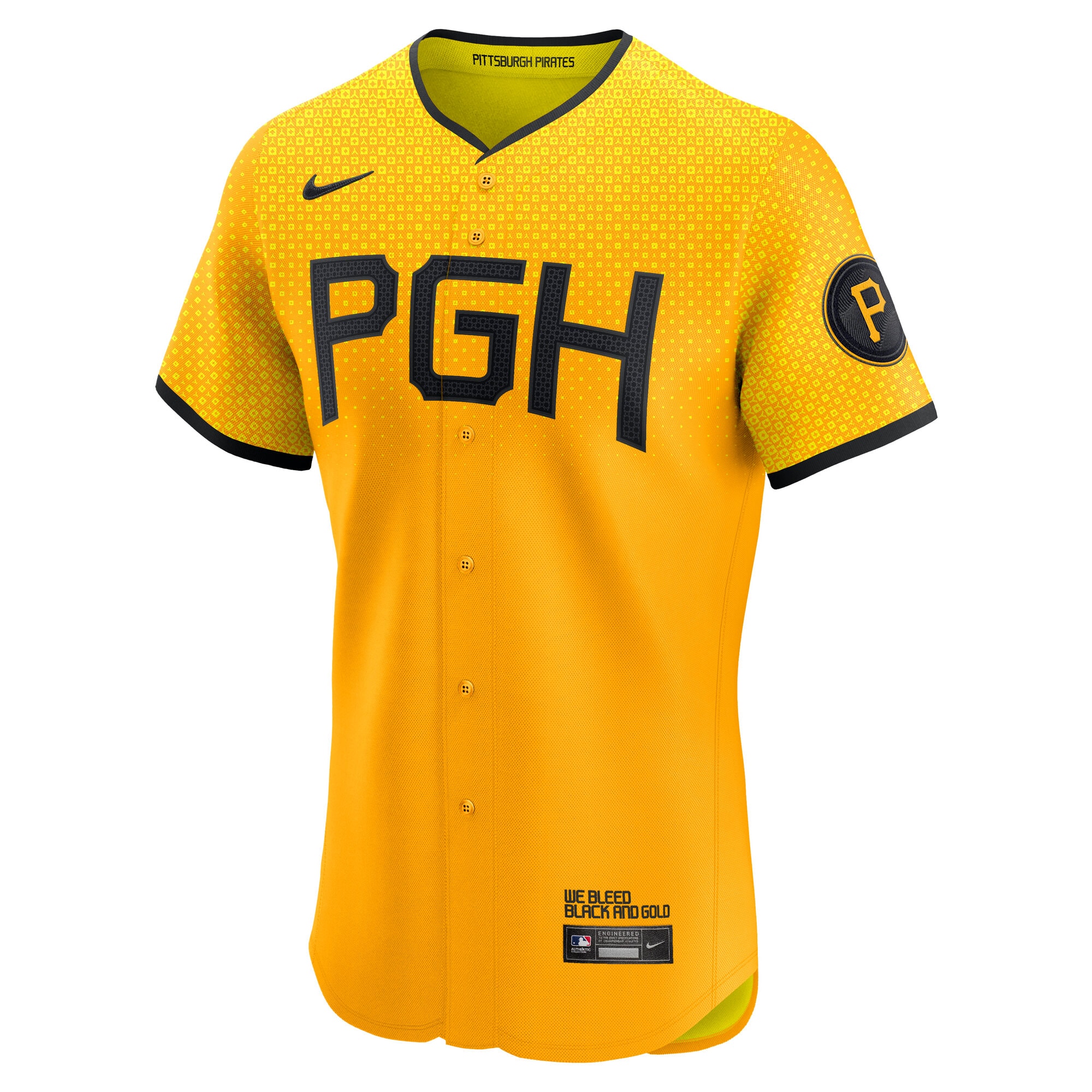 Pittsburgh Pirates Nike City Connect Elite Jersey – Gold