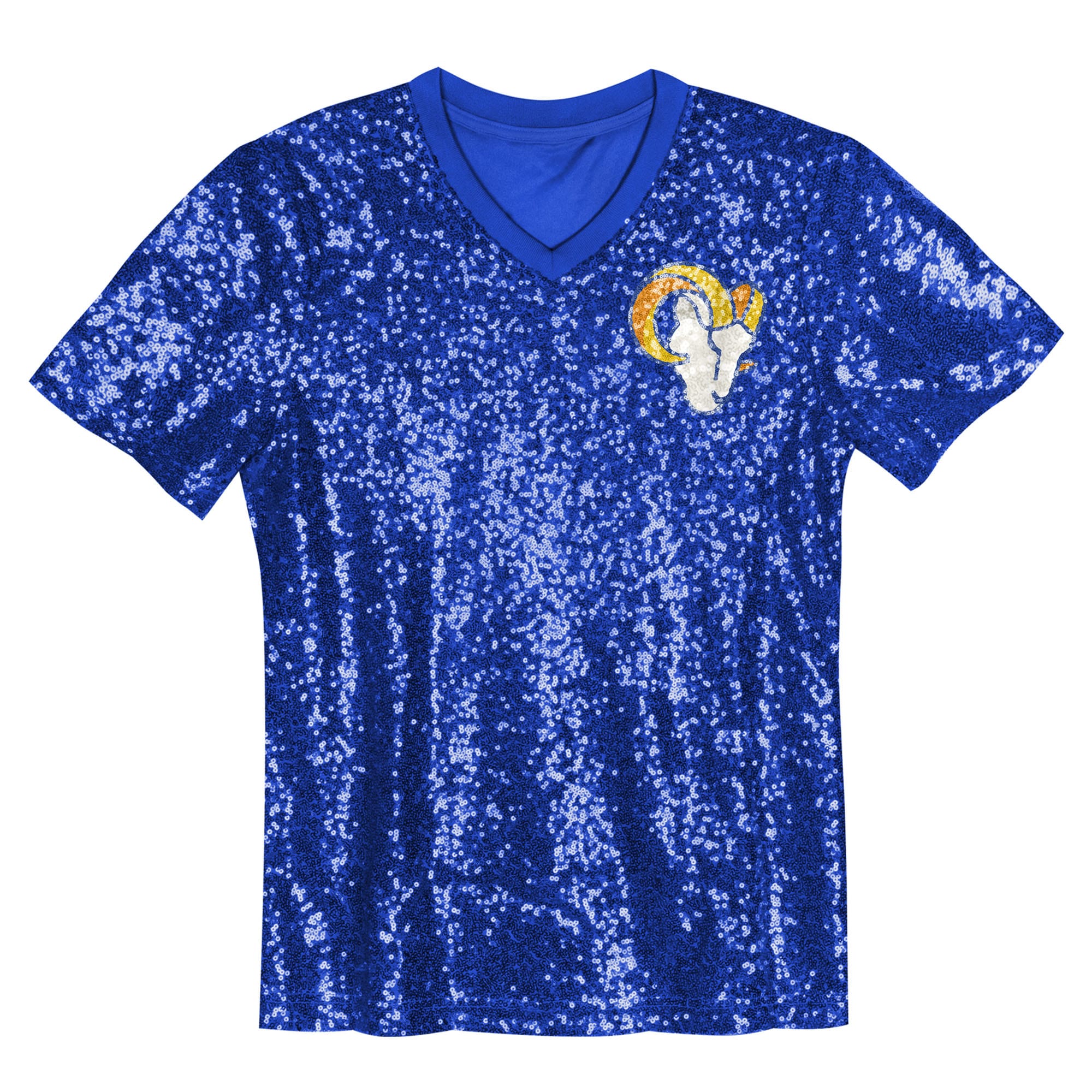Puka Nacua Los Angeles Rams Girls Youth Sequin V-Neck Fashion Jersey – Royal Clowdercats