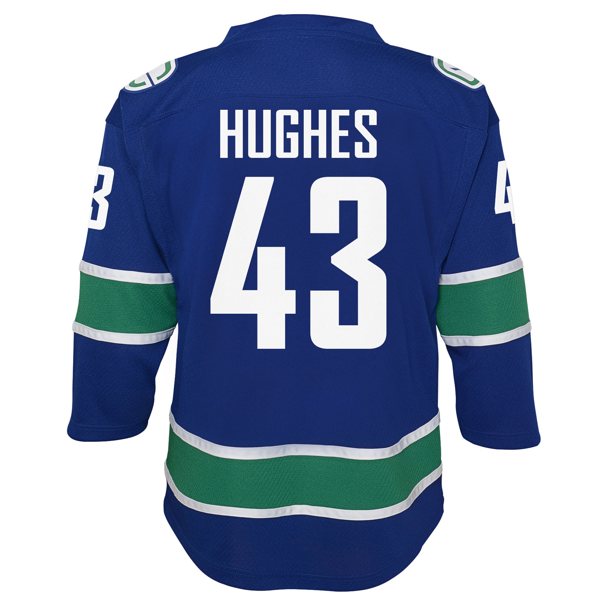 Quinn Hughes Vancouver Canucks Youth Alternate Replica Player Jersey – Blue Clowdercats