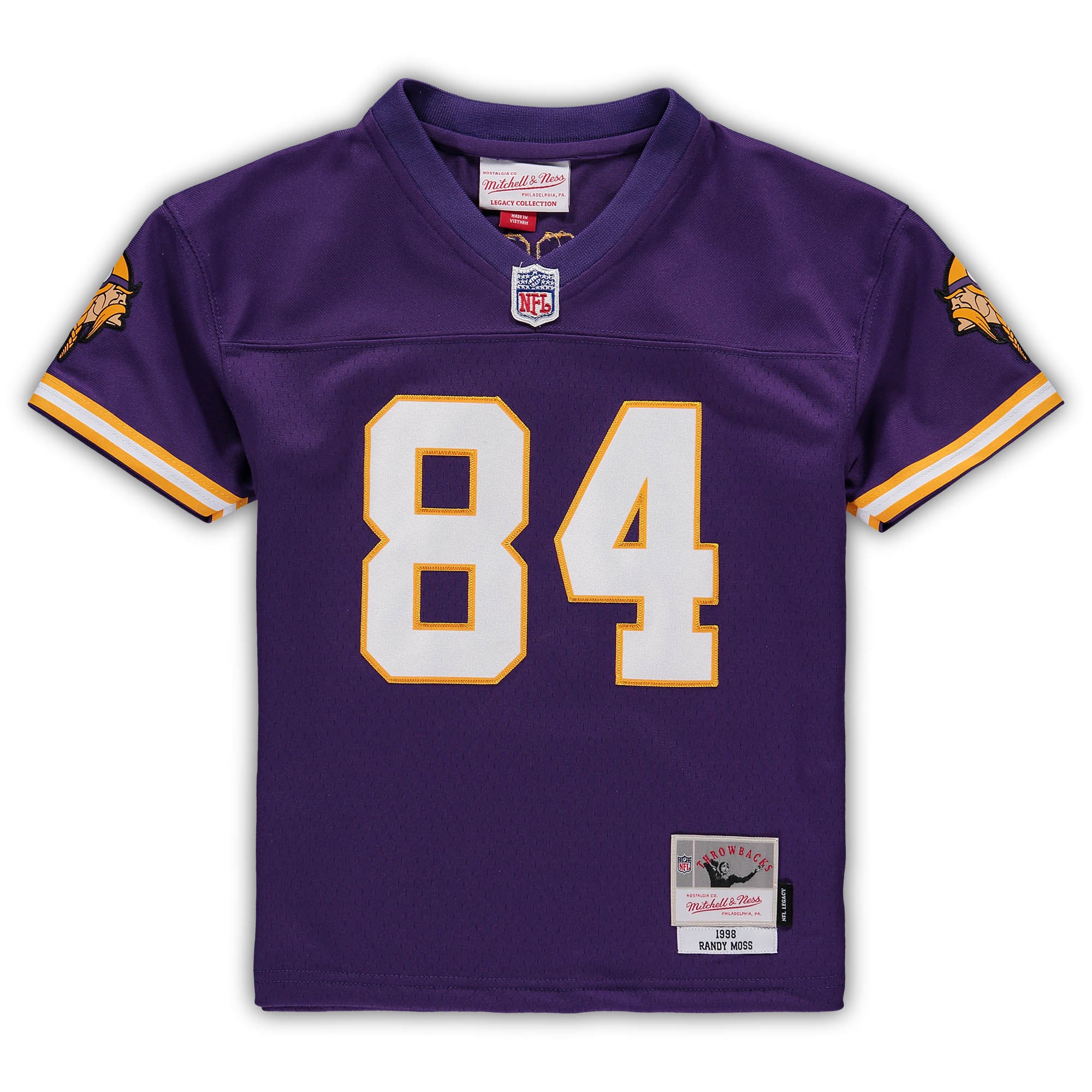 Randy Moss Minnesota Vikings Mitchell & Ness Male Preschool 1998 Retired Legacy Jersey – Purple Clowdercats