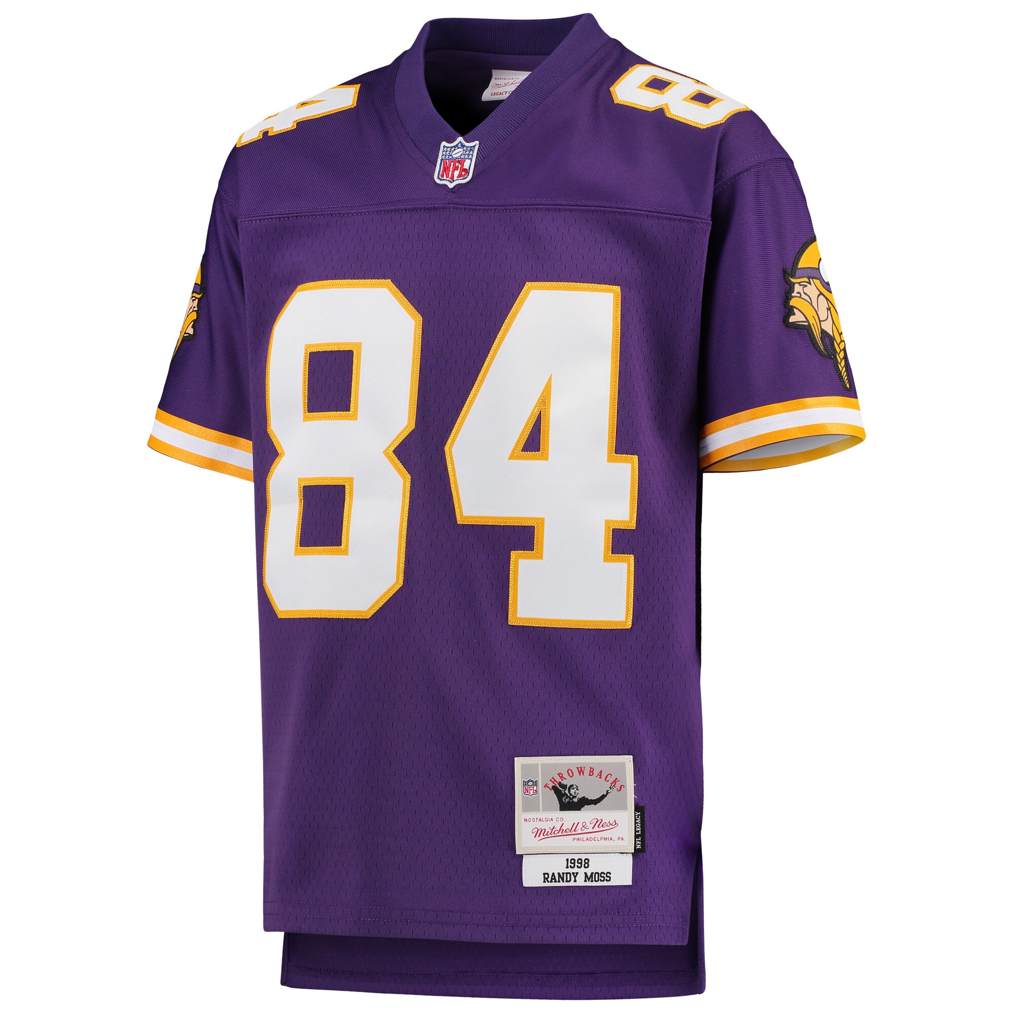 Randy Moss Minnesota Vikings Mitchell & Ness Youth 1998 Legacy Retired Player Jersey – Purple Clowdercats