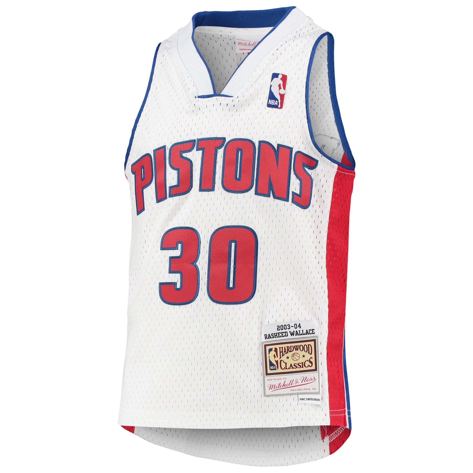 Rasheed Wallace Detroit Pistons Mitchell & Ness Youth 2003/04 Hardwood Classics Swingman Jersey – White Clowdercats