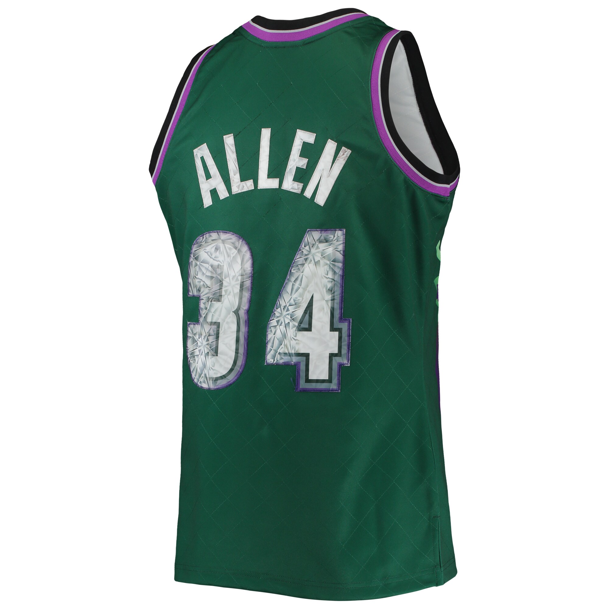 Ray Allen Milwaukee Bucks Mitchell & Ness 1996/97 Hardwood Classics NBA 75th Anniversary Diamond Swingman Jersey – Green Clowdercats