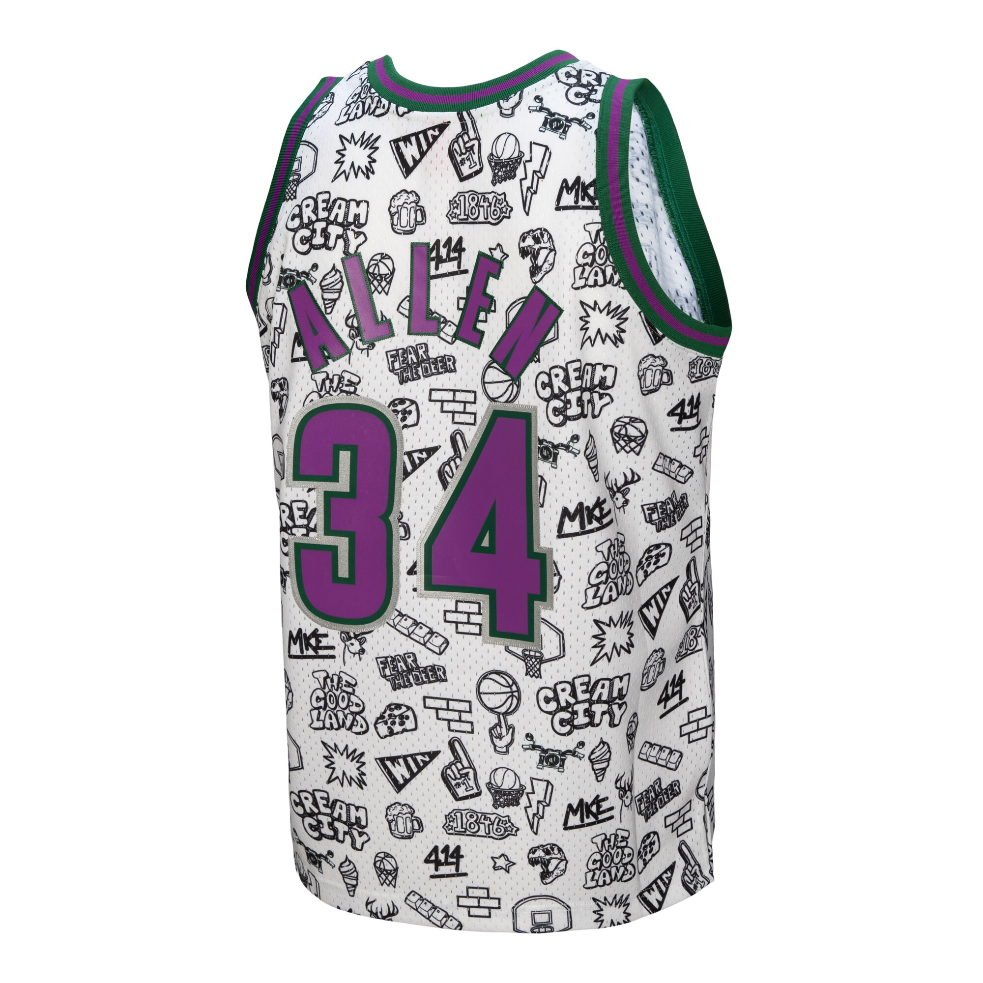 Ray Allen Milwaukee Bucks Mitchell & Ness 2000/01 Swingman Jersey – White Clowdercats