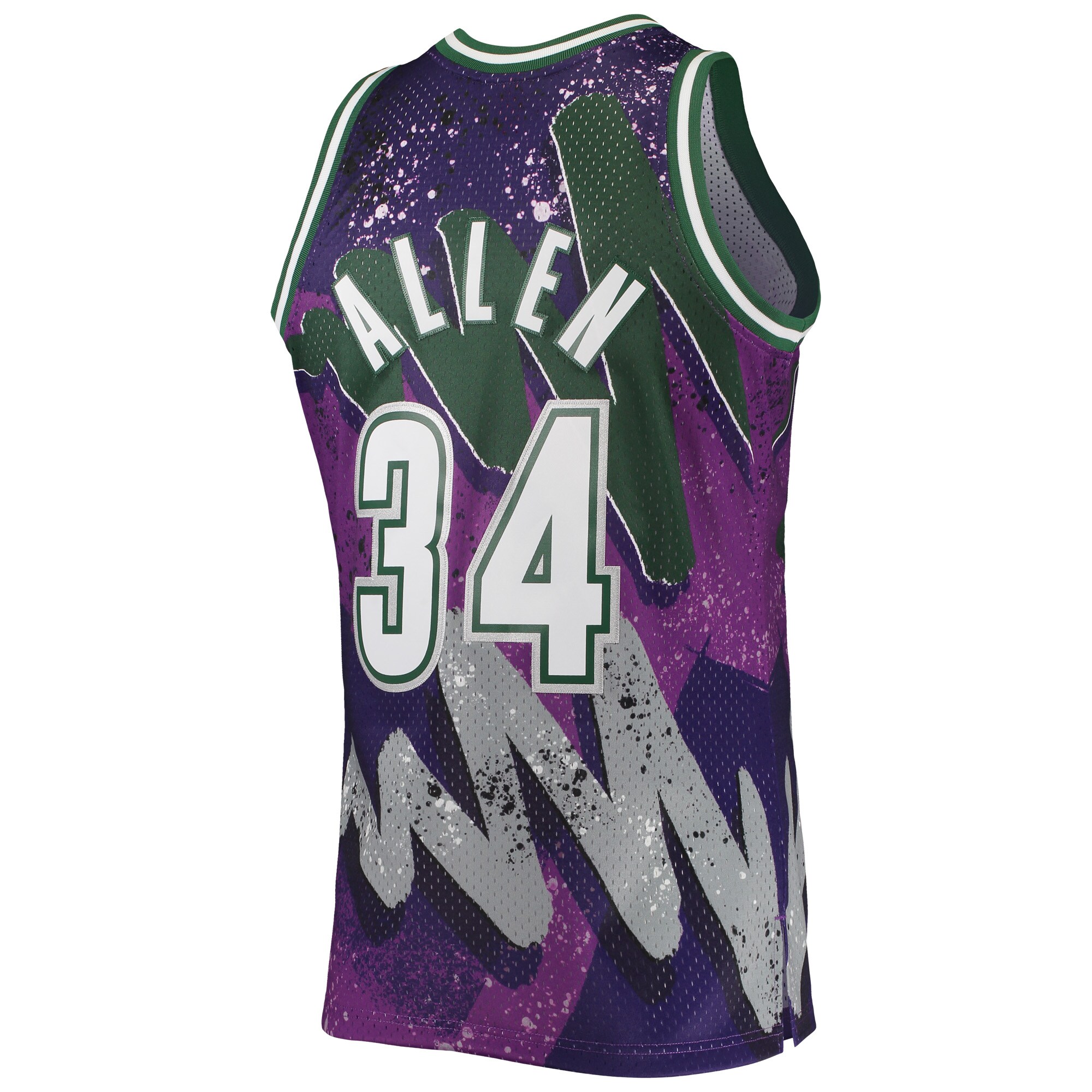 Ray Allen Milwaukee Bucks Mitchell & Ness Hardwood Classics 2000/01 Hyper Hoops Swingman Jersey – Purple Clowdercats