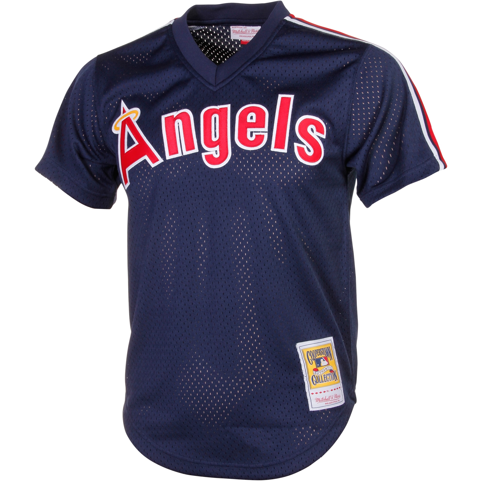 Reggie Jackson California Angels Mitchell & Ness Cooperstown Mesh Batting Practice Jersey – Navy