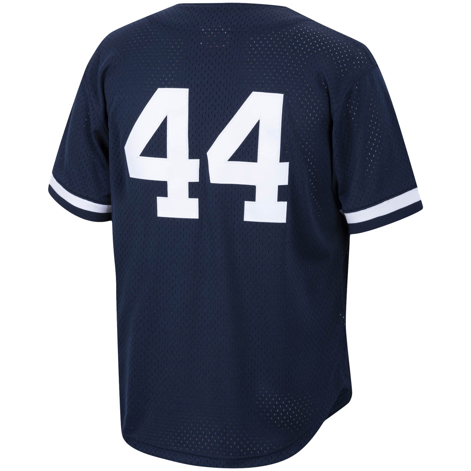 Reggie Jackson New York Yankees Mitchell & Ness Cooperstown Collection Mesh Batting Practice Button-Up Jersey – Navy