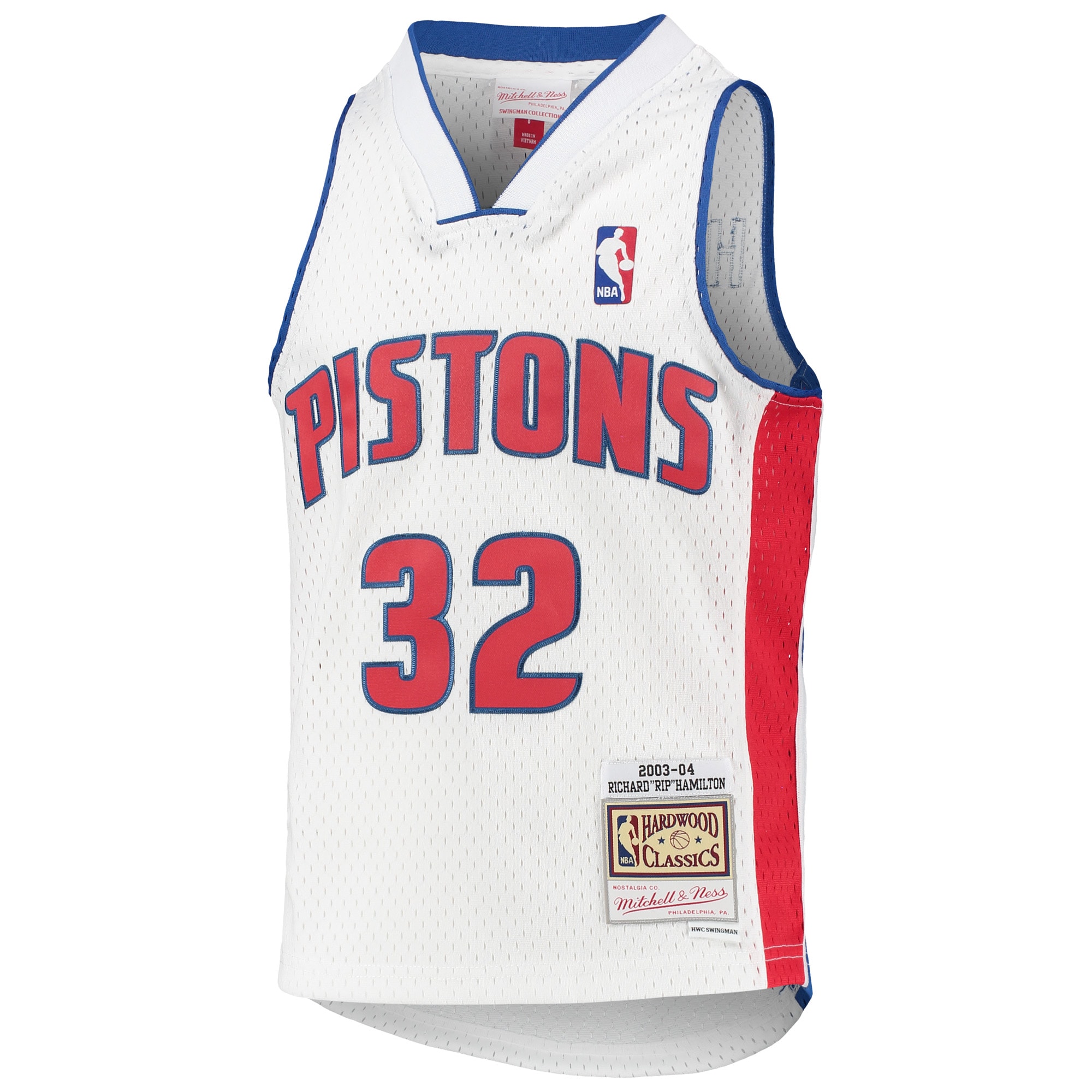 Richard Hamilton Detroit Pistons Mitchell & Ness Youth 2003/04 Hardwood Classics Swingman Jersey – White Clowdercats