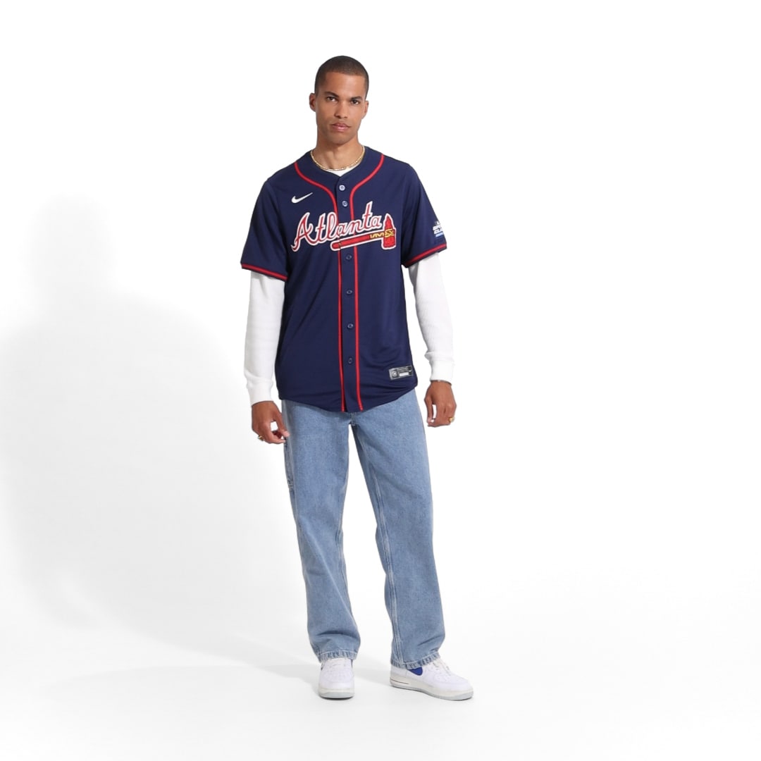 Ronald Acuna Jr. Atlanta Braves Nike 2025 MLB Speedway Classic Alternate Limited Player Jersey – Navy
