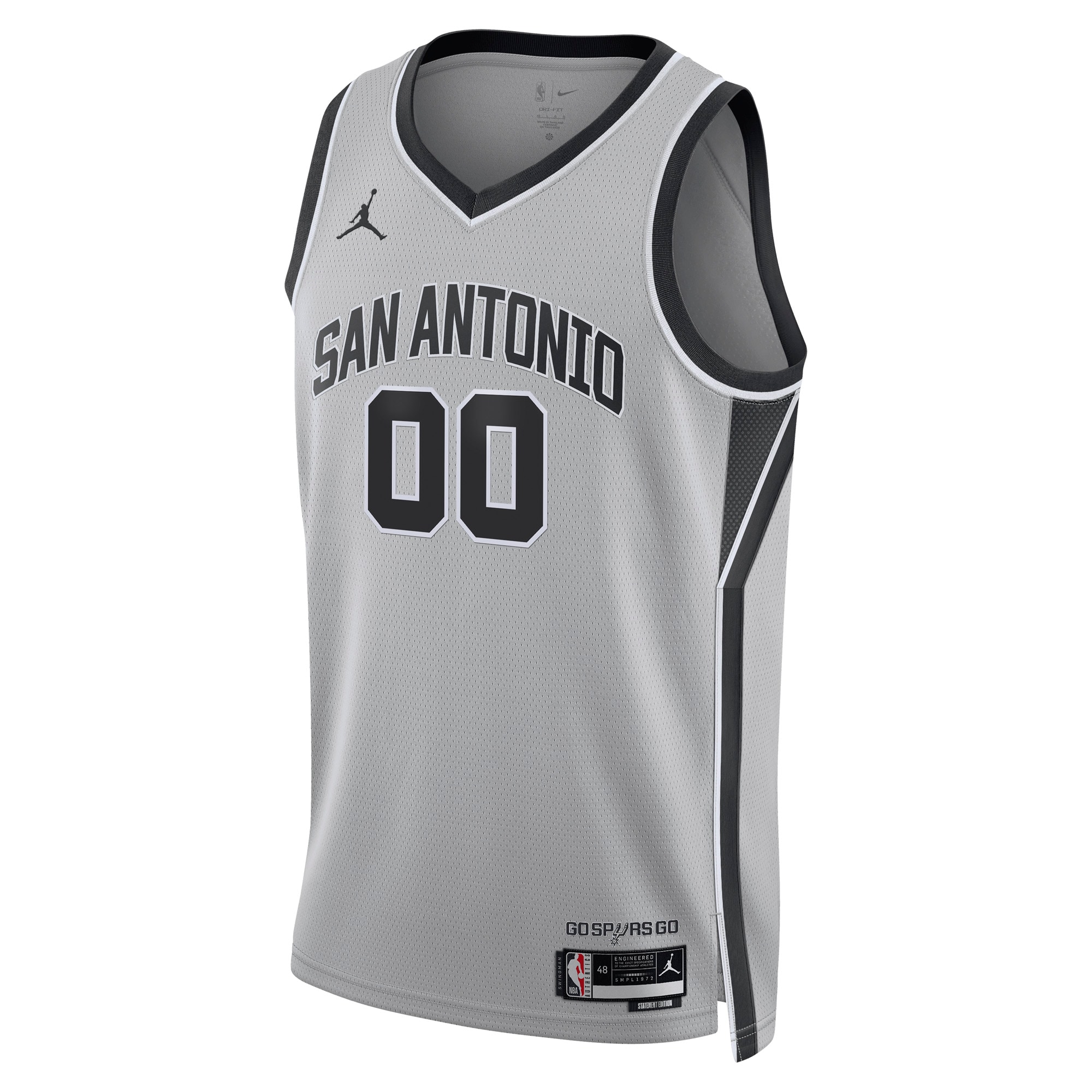 San Antonio Spurs Jordan Brand Unisex Swingman Custom Jersey – Statement Edition – Silver Clowdercats