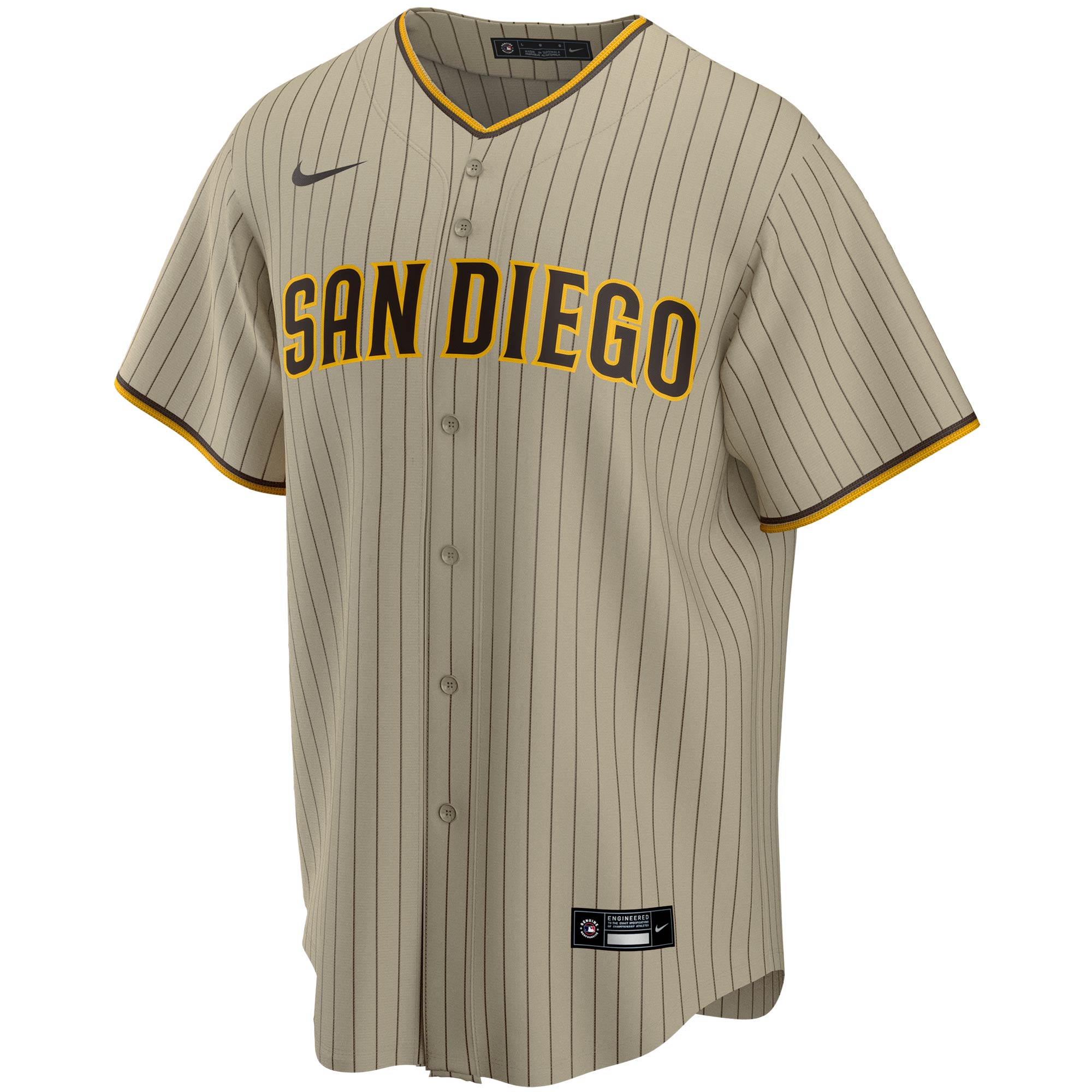 San Diego Padres Nike Alternate Replica Team Jersey – Tan