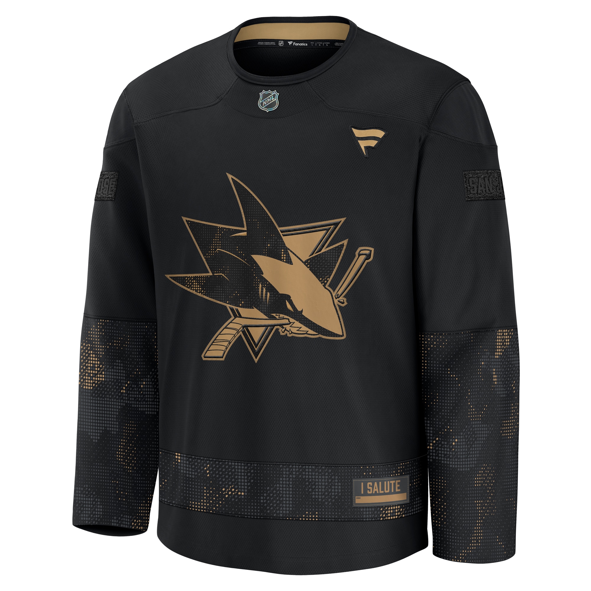 San Jose Sharks Fanatics 2024 Military Appreciation Practice Jersey – Black Clowdercats