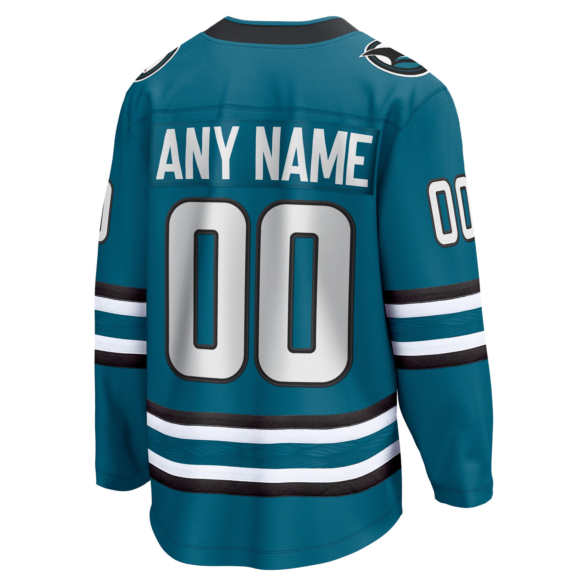 San Jose Sharks Fanatics Home Breakaway Custom Jersey – Teal Clowdercats