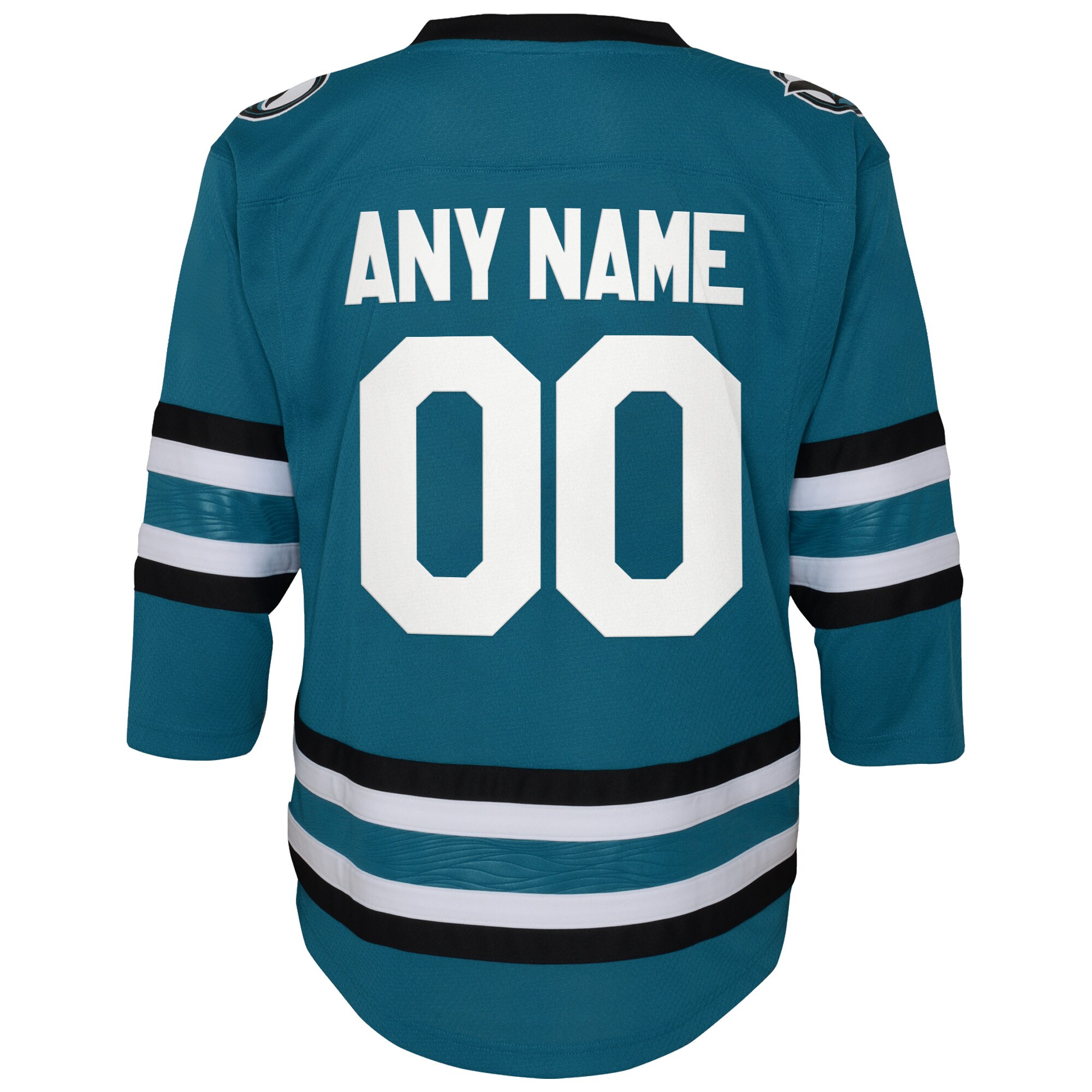 San Jose Sharks Youth Home Replica Custom Jersey – Teal Clowdercats