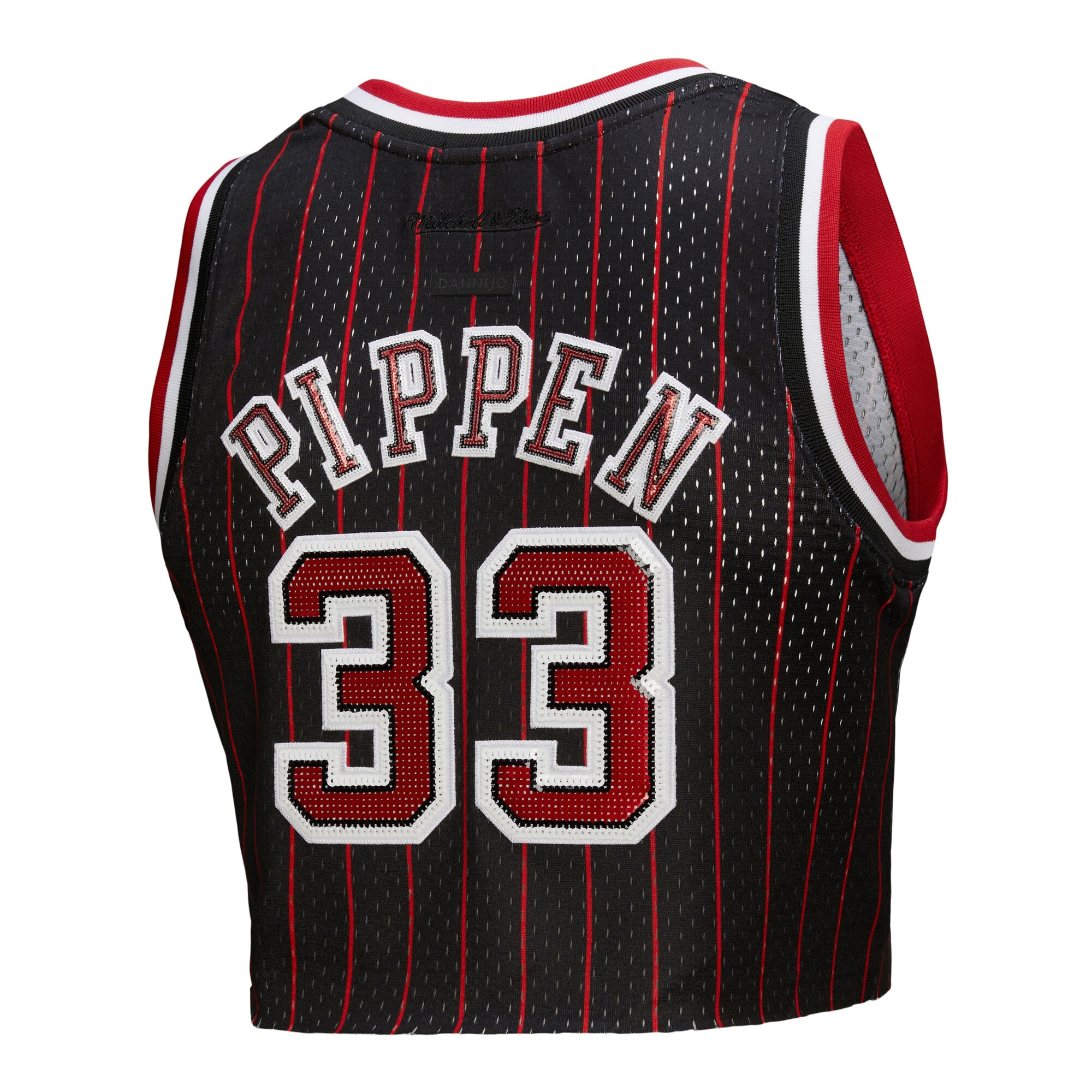 Scottie Pippen Chicago Bulls Mitchell & Ness x DANNIJO Women’s Fashion Cropped Basketball Jersey – Black Clowdercats