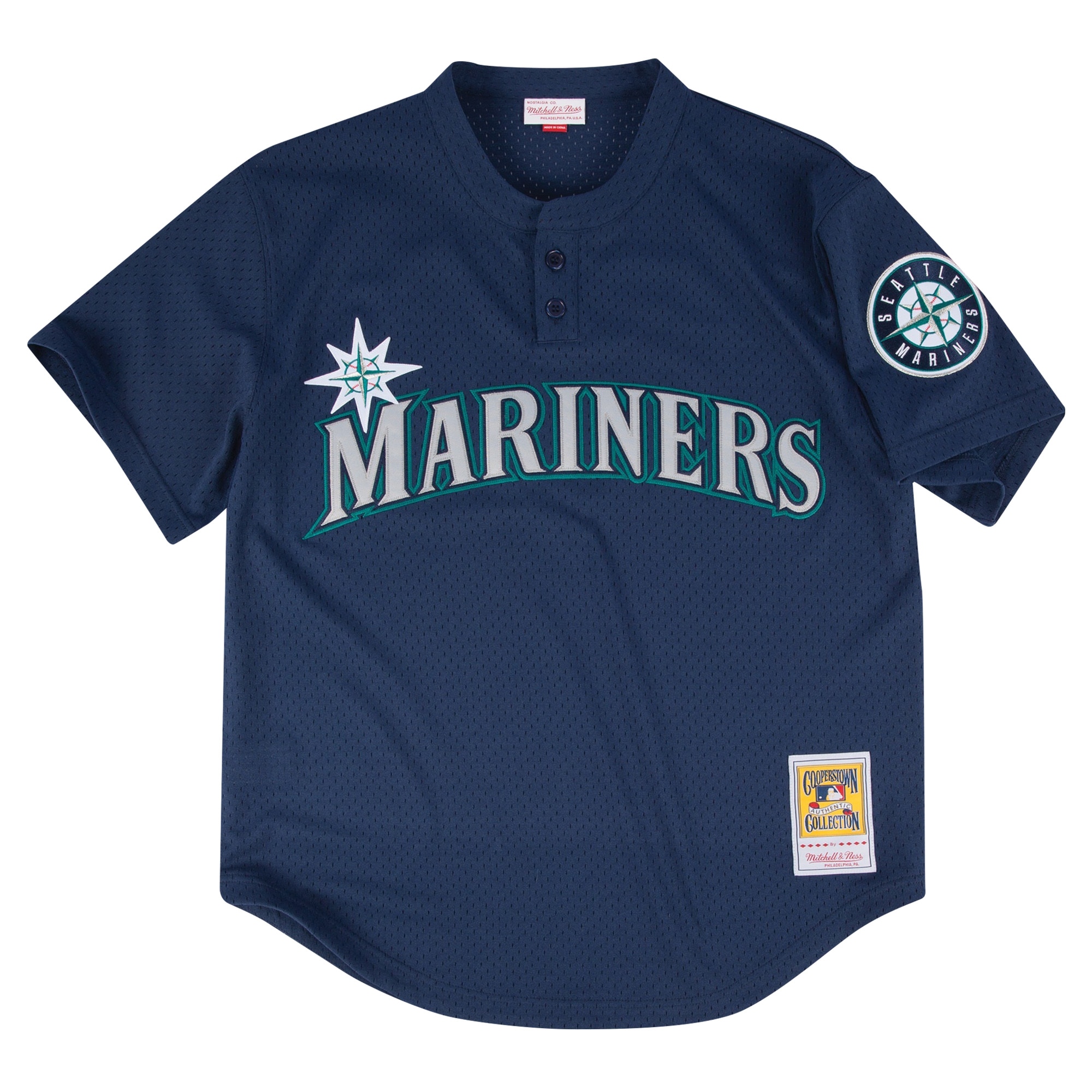 Seattle Mariners Profile Big & Tall Cooperstown Collection Mesh Batting Practice Jersey – Navy