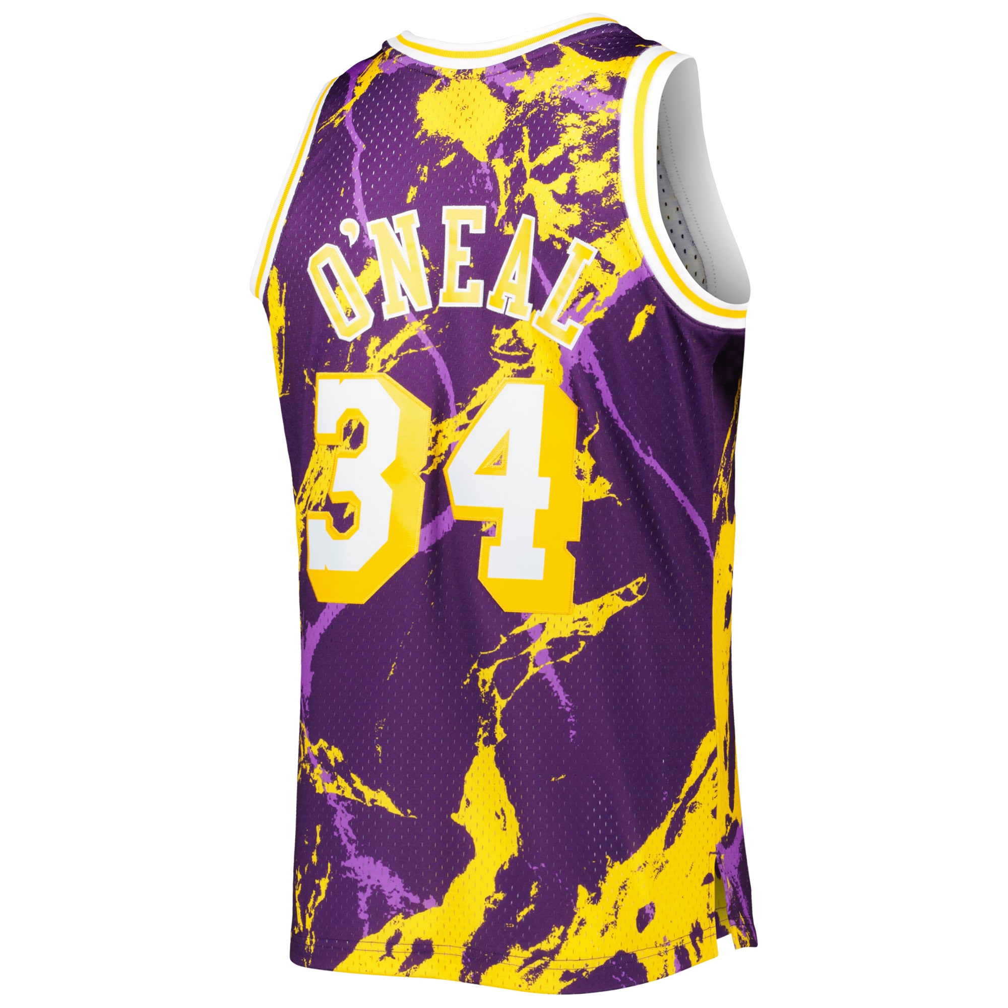 Shaquille O’Neal Los Angeles Lakers Mitchell & Ness 1996/97 Hardwood Classics Marble Swingman Jersey – Purple Clowdercats