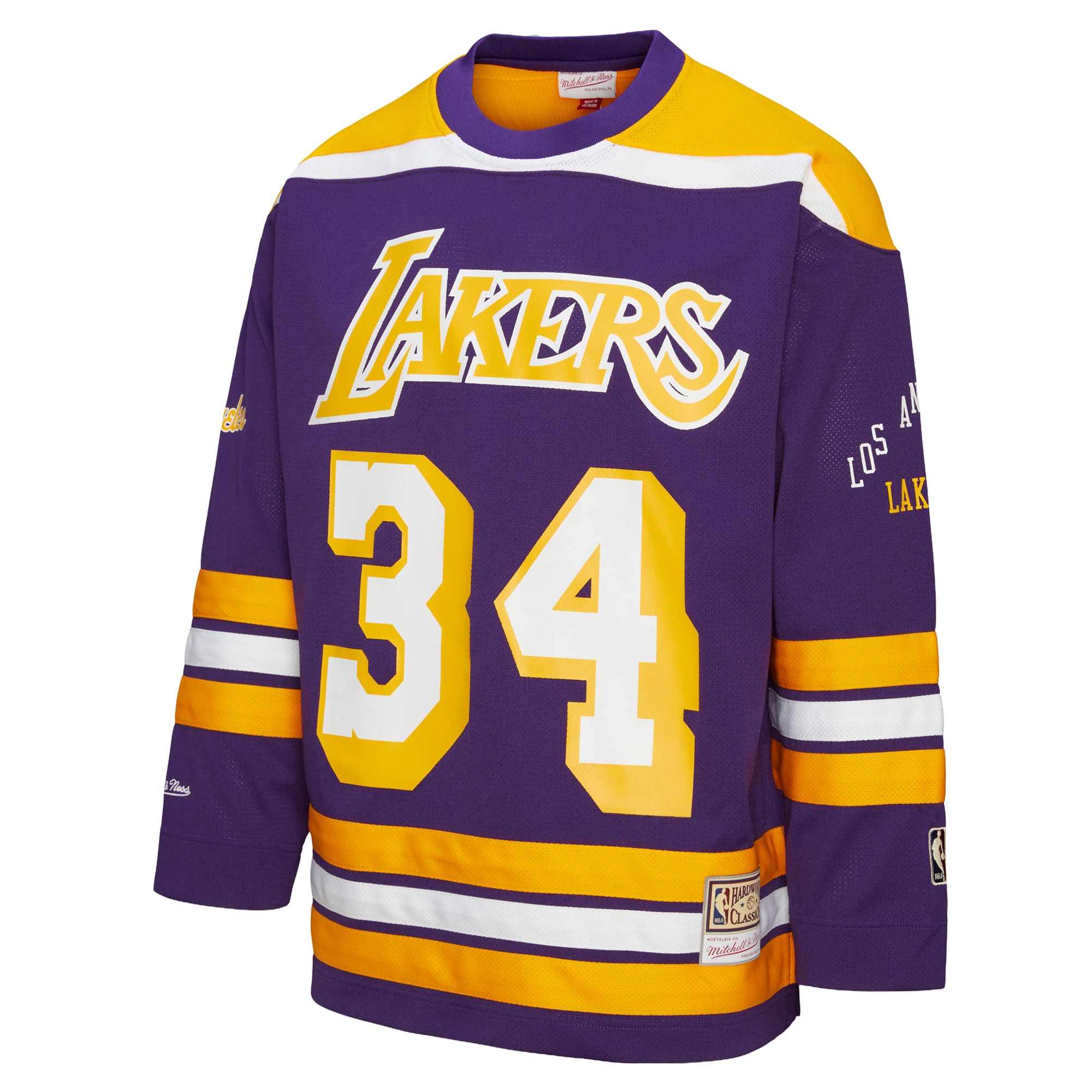 Shaquille O’Neal Los Angeles Lakers Mitchell & Ness Unisex Maxxed Out Fashion Hockey Jersey – Purple Clowdercats
