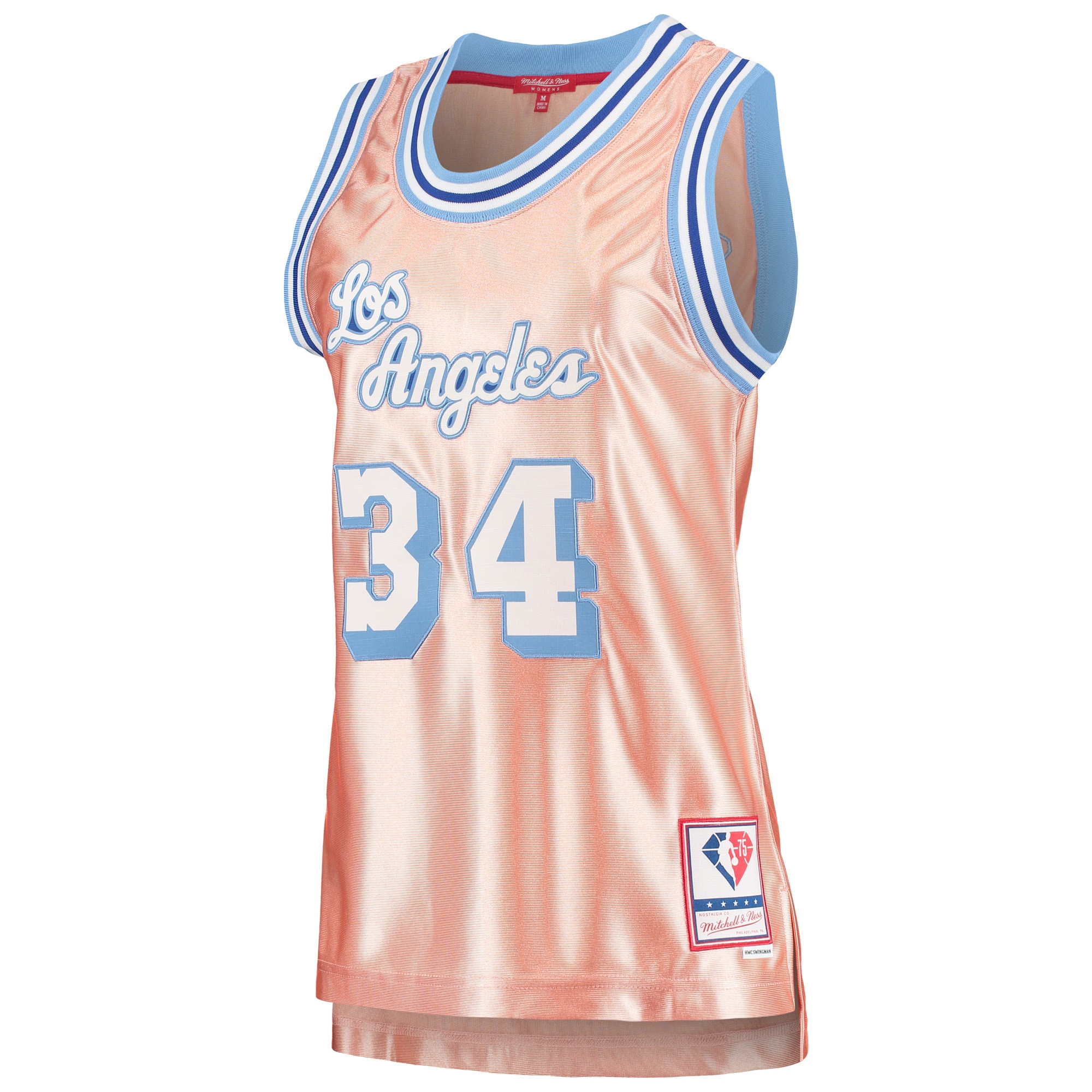 Shaquille O’Neal Los Angeles Lakers Mitchell & Ness Women’s 75th Anniversary Rose Gold 1996 Swingman Jersey – Pink Clowdercats