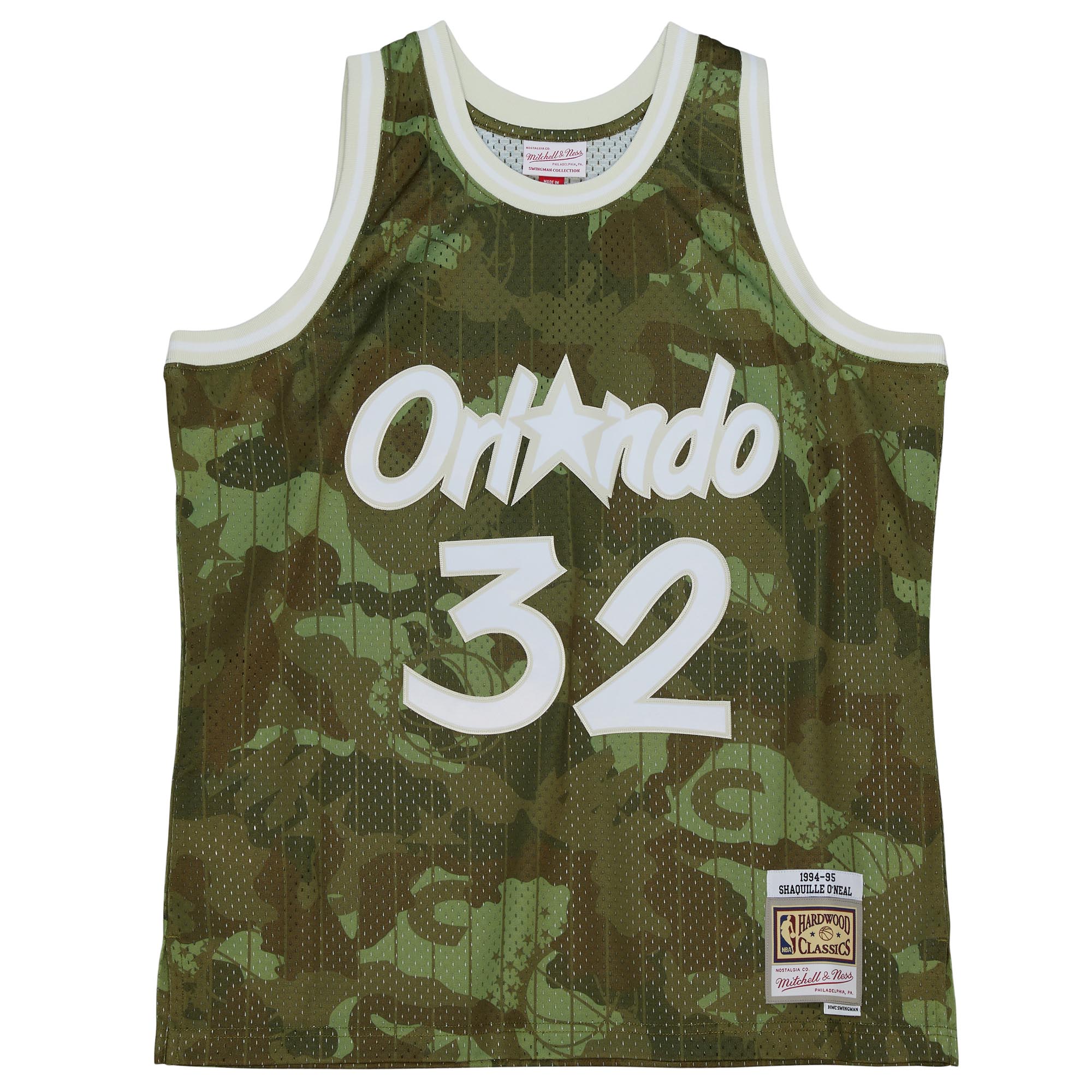 Shaquille O’Neal Orlando Magic Mitchell & Ness Hardwood Classics 1994/95 Ghost Green Swingman Jersey – Camo Clowdercats