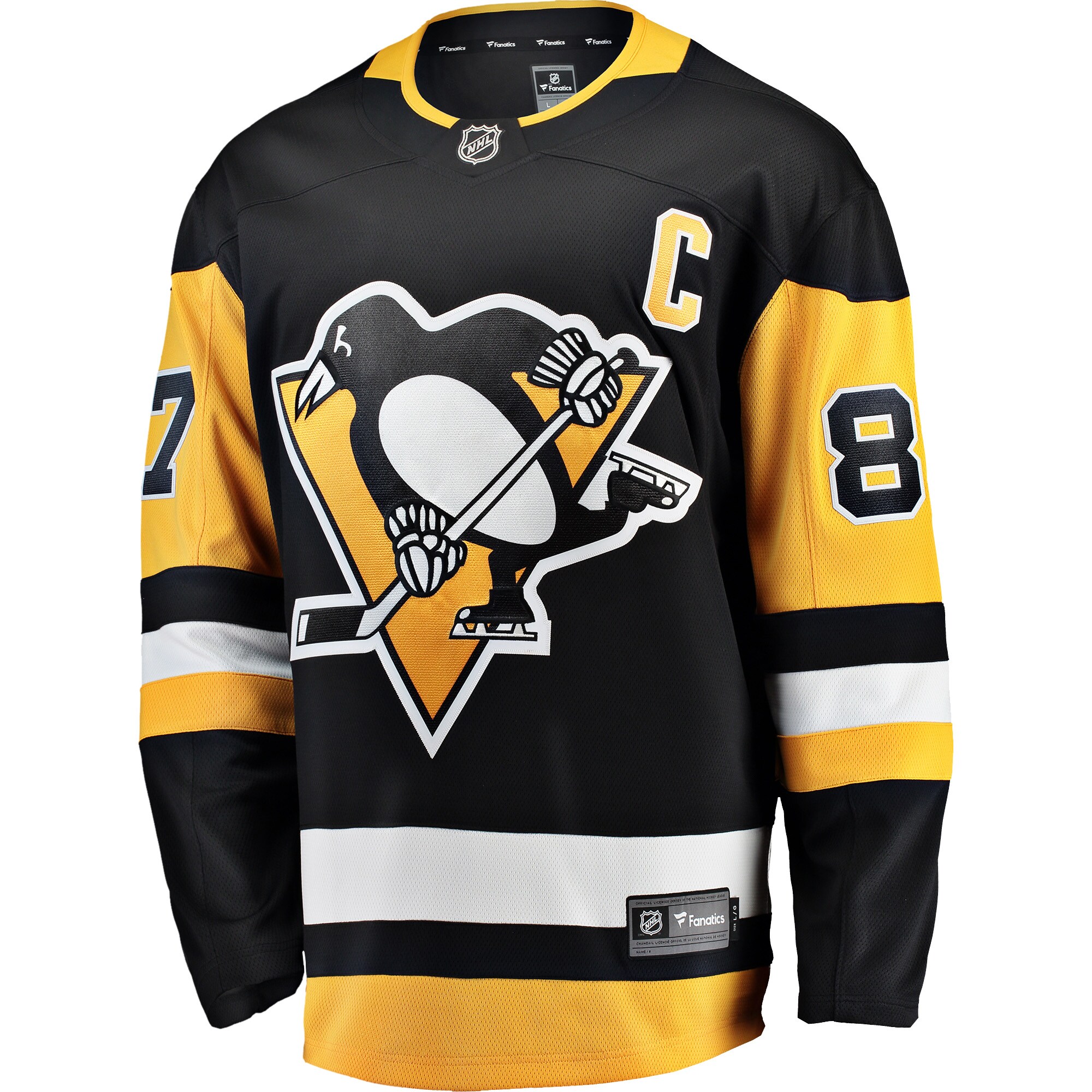 Sidney Crosby Pittsburgh Penguins Fanatics Captain Patch Home Breakaway Jersey – Black Clowdercats
