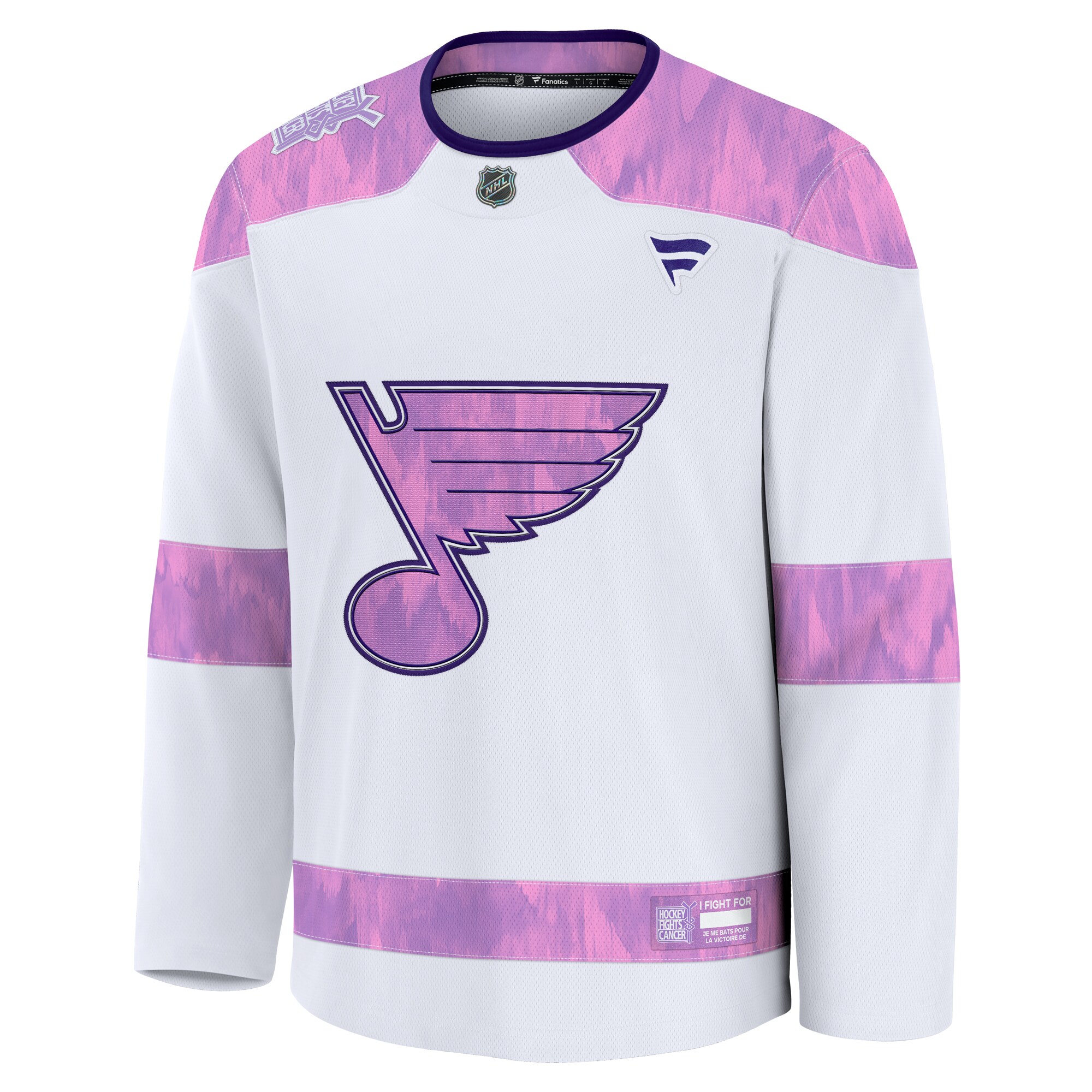St. Louis Blues Fanatics 2024 Hockey Fights Cancer Practice Jersey – White Clowdercats