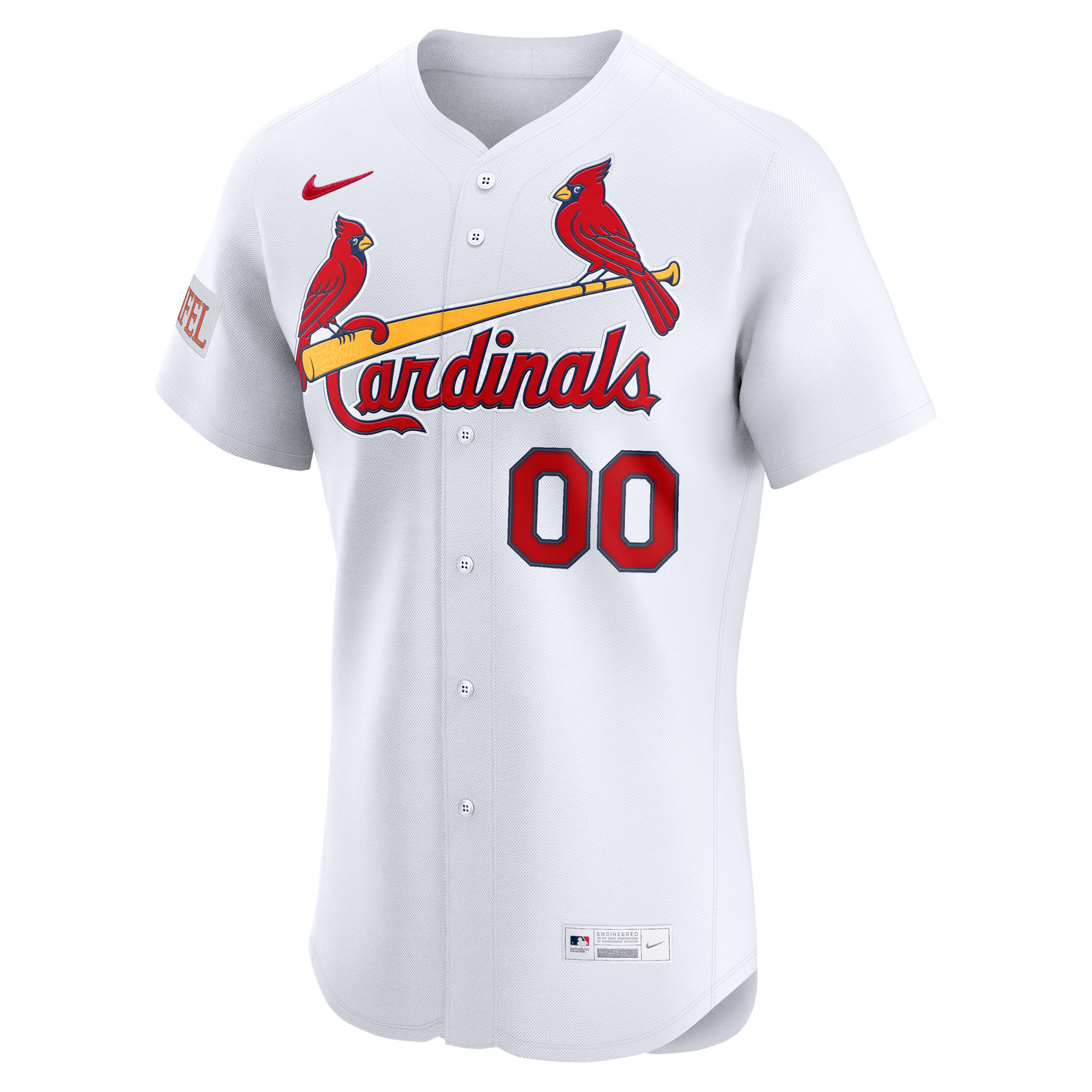 St. Louis Cardinals Nike Home Elite Sponsor Patch Custom Jersey – White