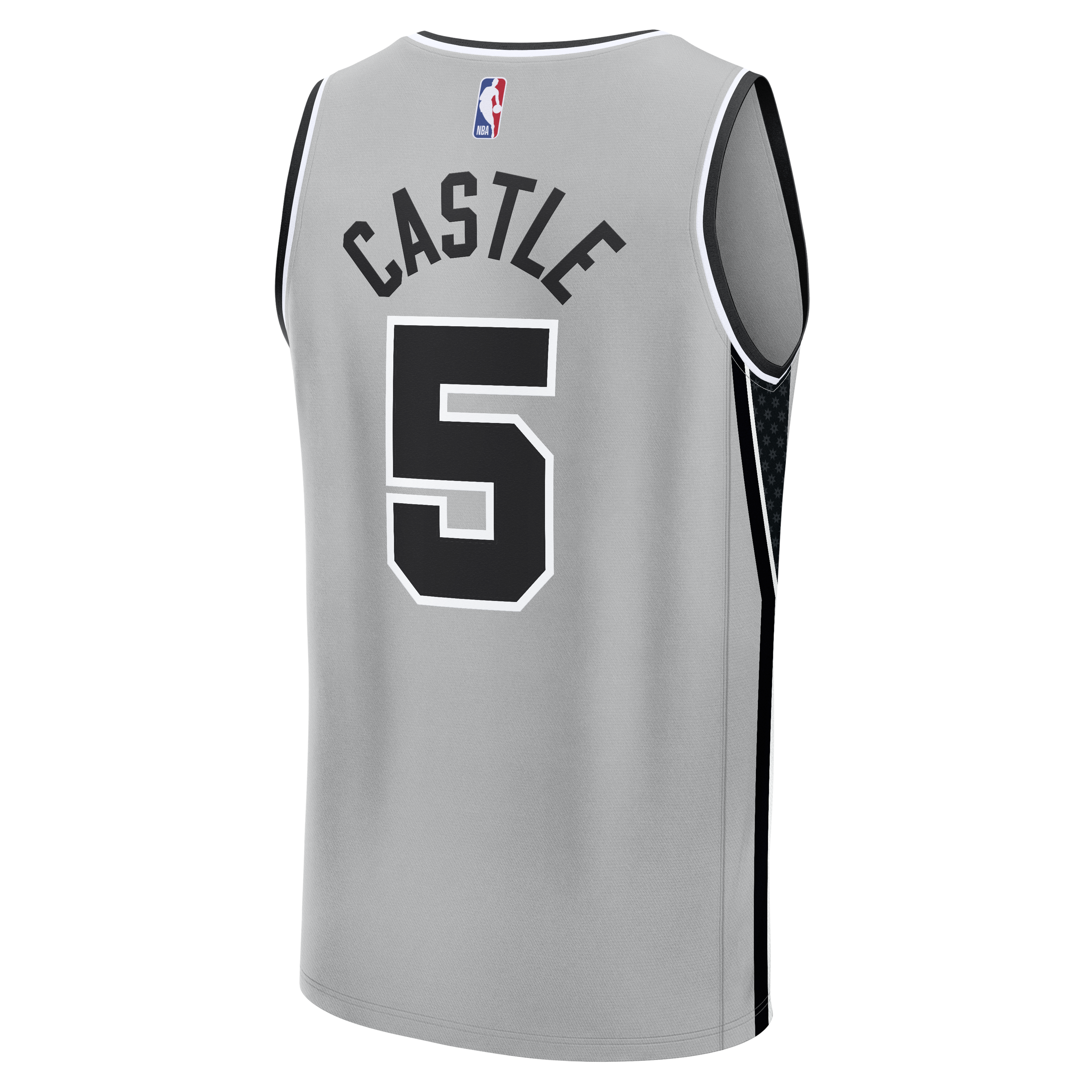 Stephon Castle San Antonio Spurs Fanatics Youth Fast Break Jersey – Statement Edition – Silver Clowdercats
