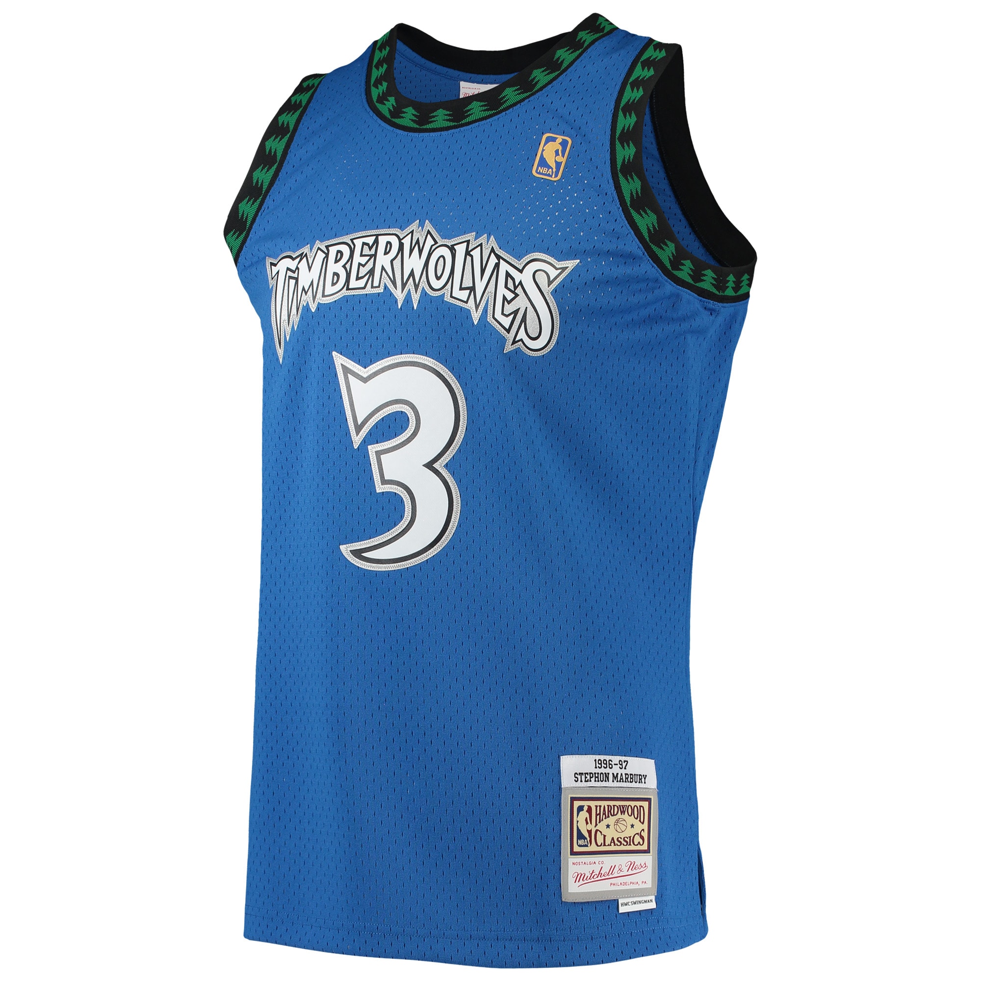 Stephon Marbury Minnesota Timberwolves Mitchell & Ness 1996/97 Hardwood Classics Swingman Jersey – Blue Clowdercats