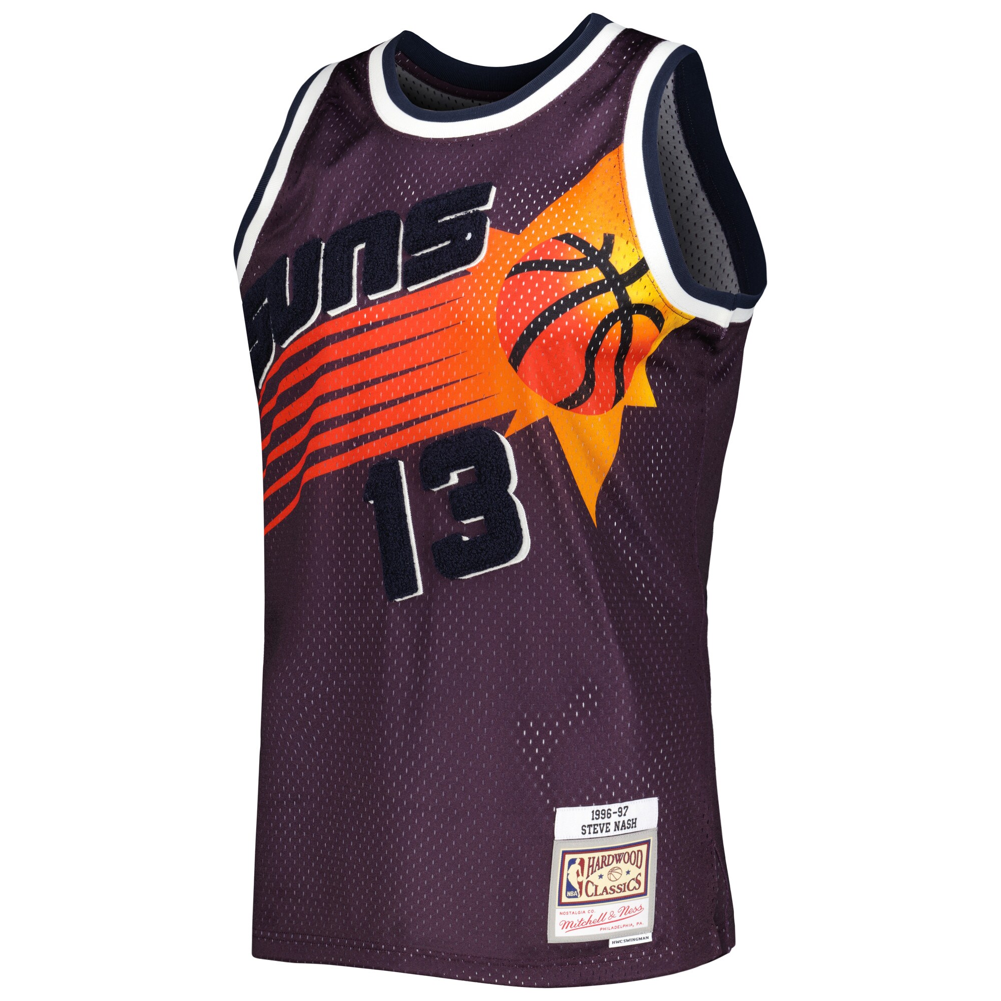 Steve Nash Phoenix Suns Mitchell & Ness 1996/97 Hardwood Classics Off-Court Swingman Jersey – Purple Clowdercats