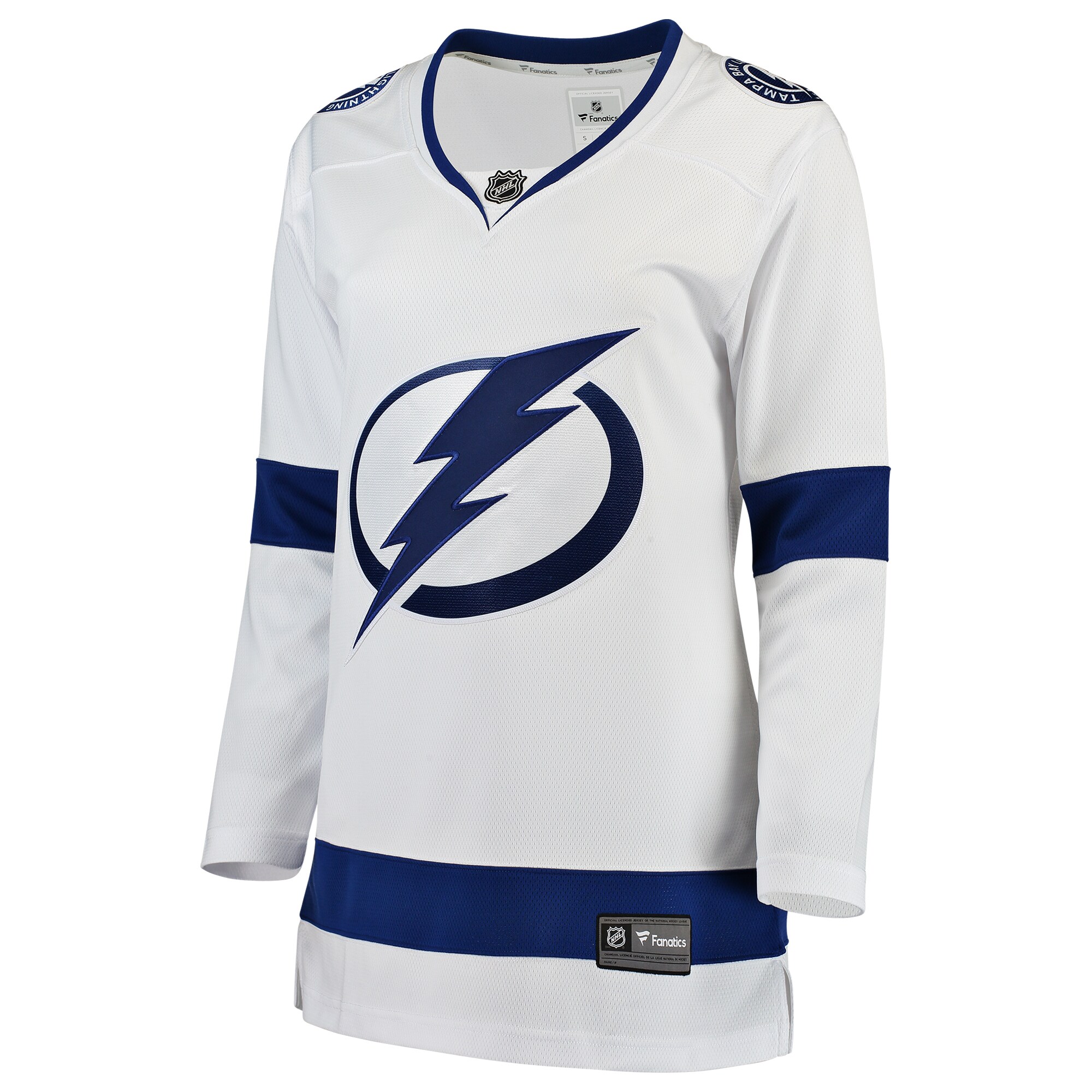 Tampa Bay Lightning Fanatics Women’s Away Breakaway Jersey – White Clowdercats