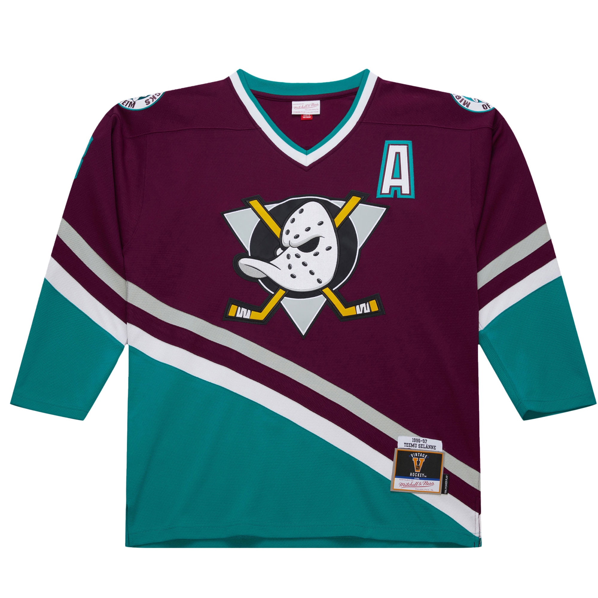 Teemu Selanne Anaheim Ducks 1996-97 Power Play Jersey – Purple Clowdercats