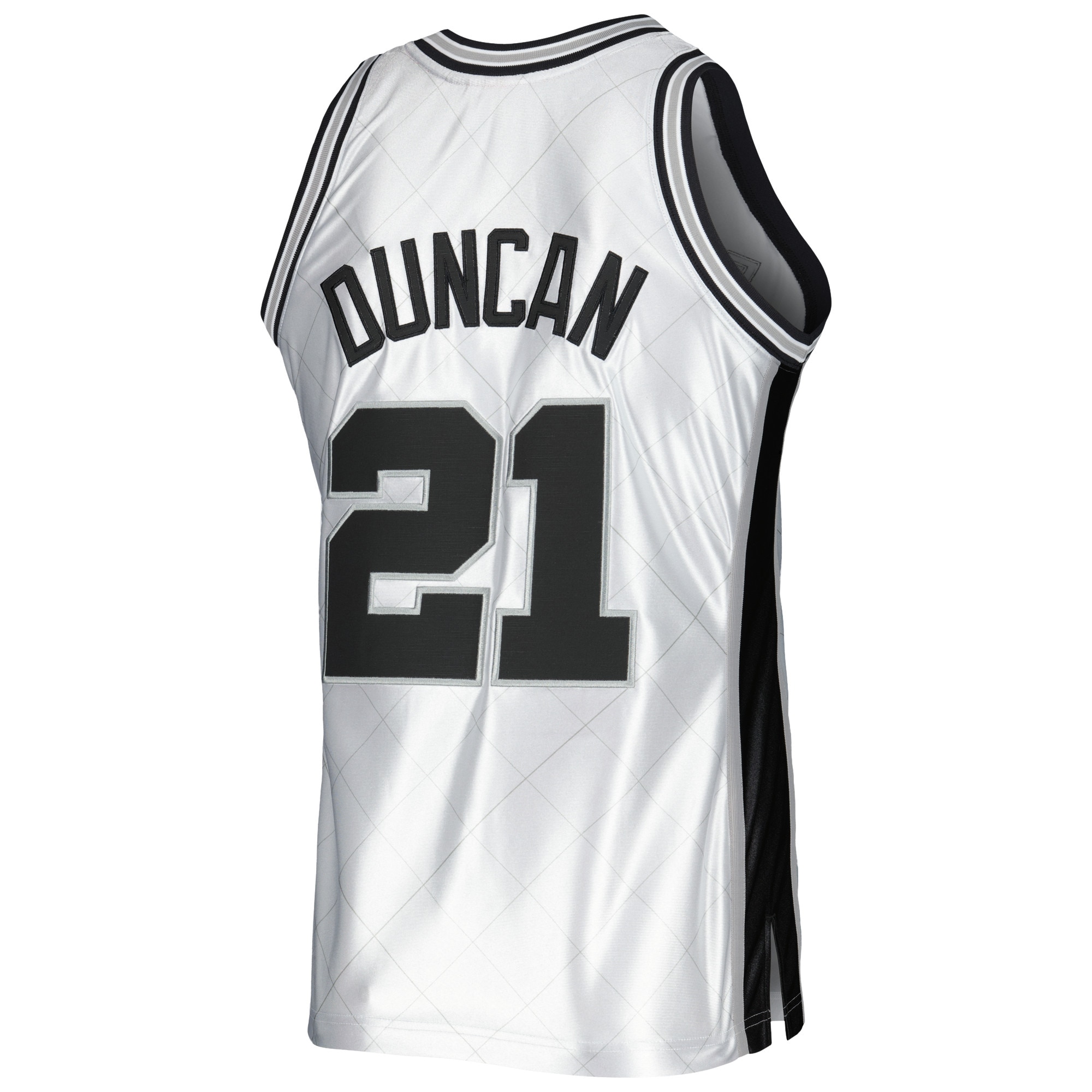Tim Duncan San Antonio Spurs Mitchell & Ness 1998/99 Hardwood Classics 75th Anniversary Swingman Jersey – Platinum Clowdercats