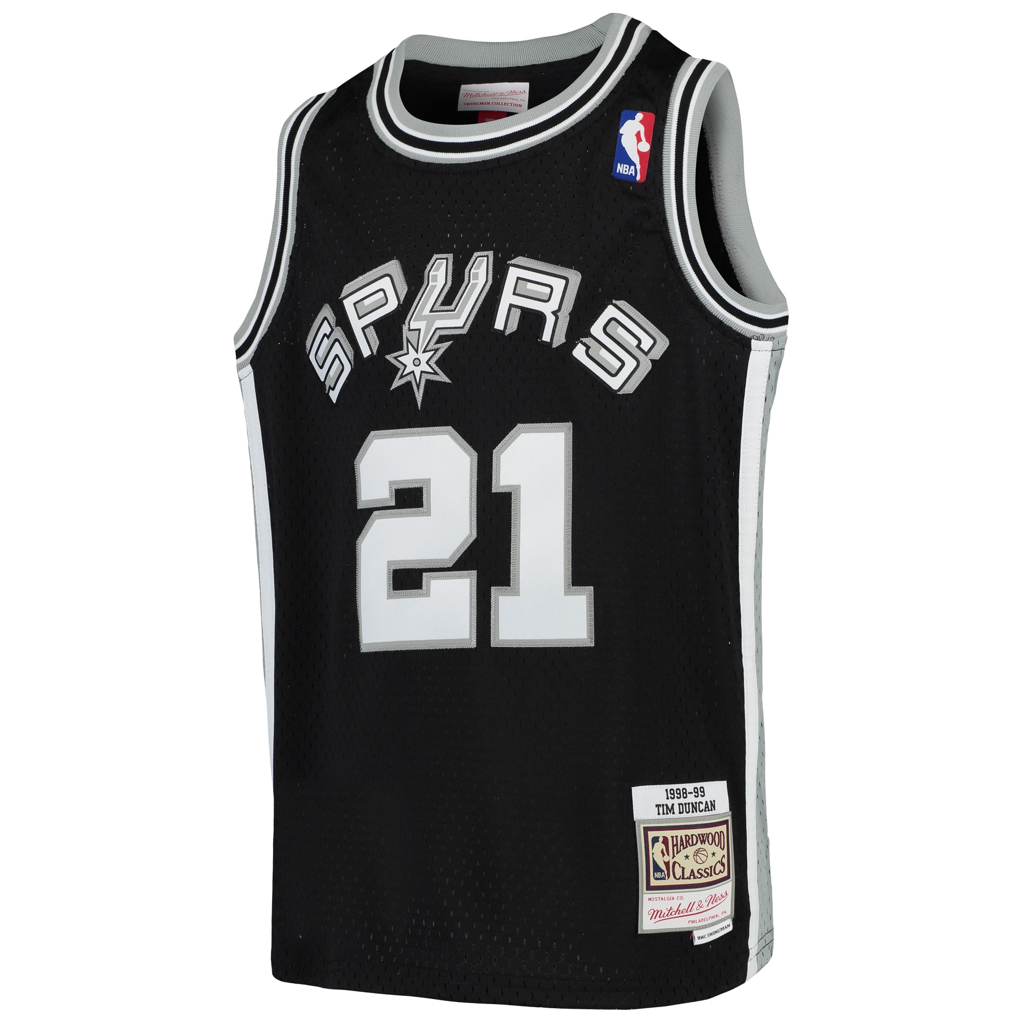 Tim Duncan San Antonio Spurs Mitchell & Ness Youth Swingman Throwback Jersey – Black Clowdercats